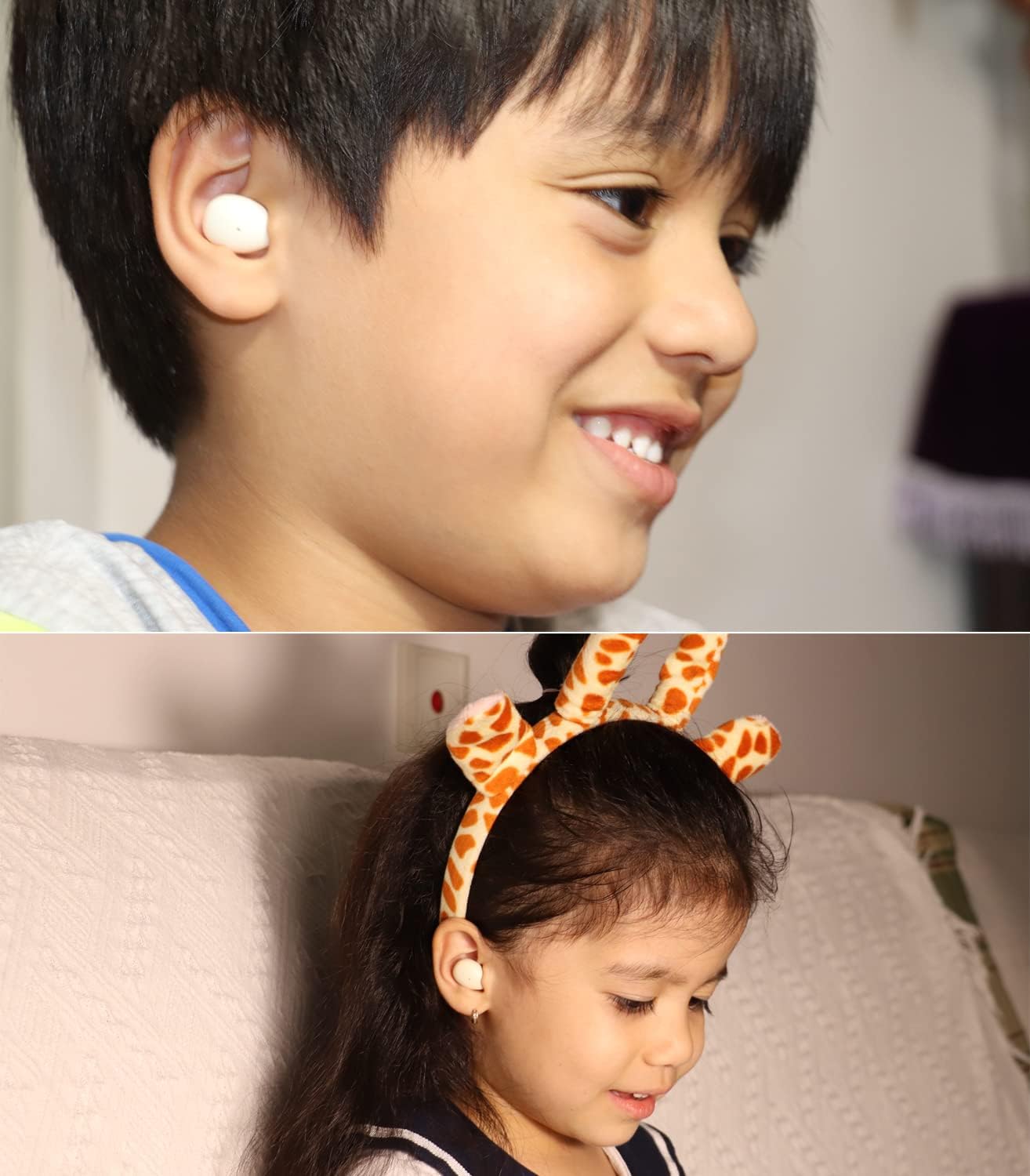 Children wearing eleror Z1 earbuds