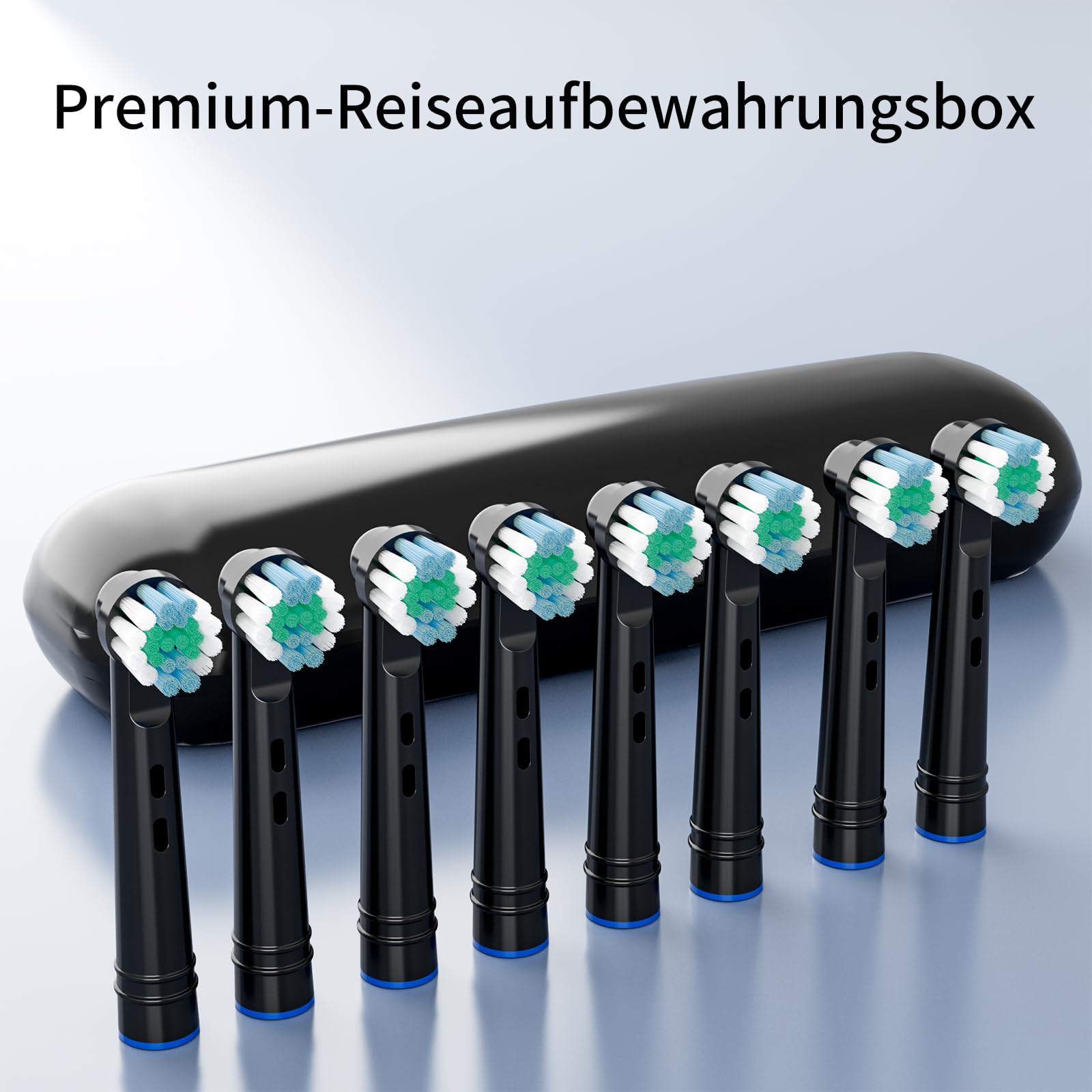 Brosse à dents électrique avec 8 têtes de brosse (3 modes), brosse à dents électrique rechargeable de voyage, autonomie de 50 jours, 8 800 VPM, étui de voyage et câble de charge USB, noir