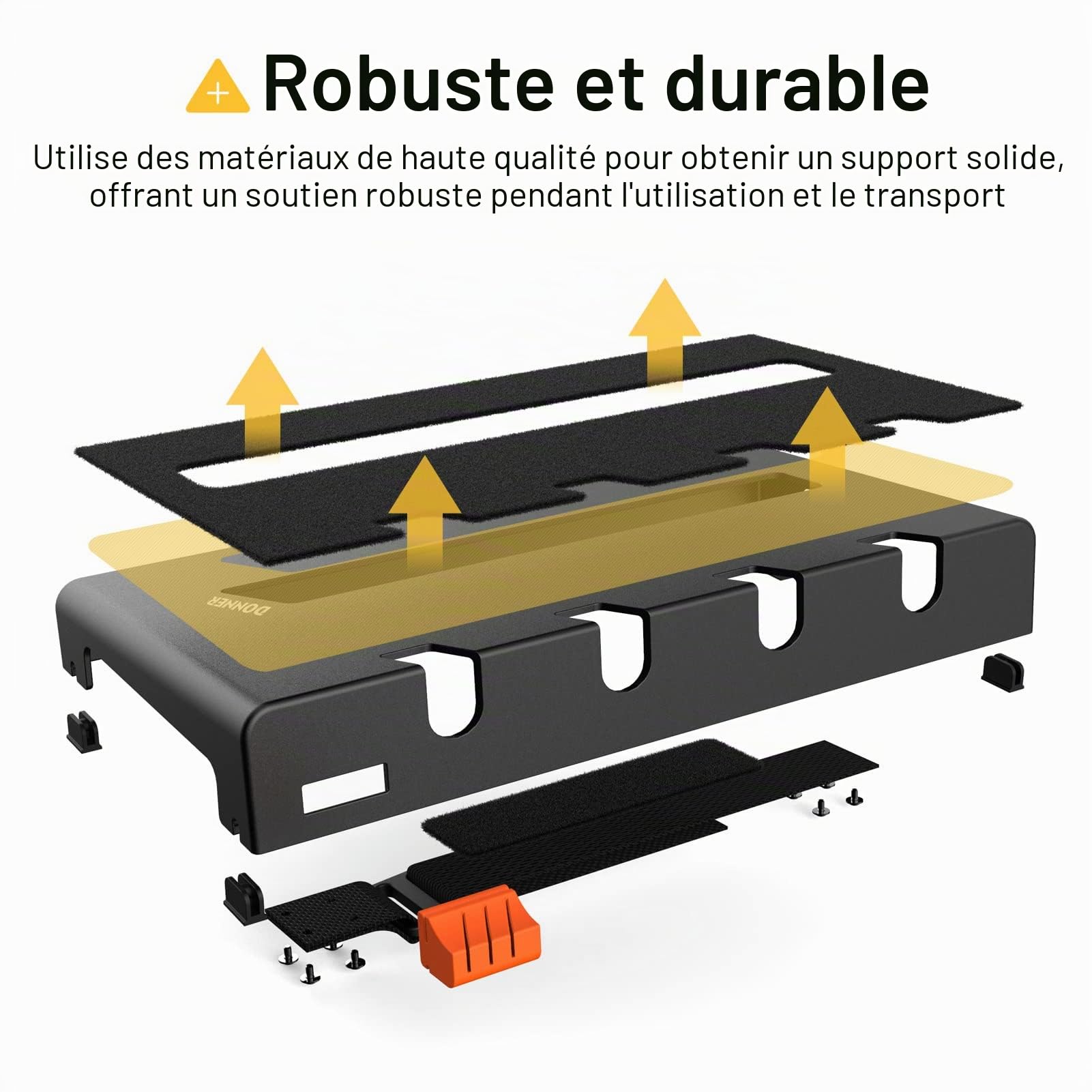 Donner DB-S100 Pedalboard Guitare Pédalier Guitare Portatif 36,7 x 19,1 x 5,2 cm, pour Pédales à Effets avec sac à dos étanche et Dispositif de Montage pour Alimentation électrique
