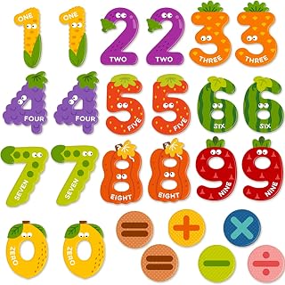 Mideer Fridge Magnets for Kids, Magnetic Letters and Numbers, Educational Learning Toys for 3 Year Old, Vegetables Magnetic Numbers Toys for Toddlers 3 4 5 Years Old, 20 Numbers and 6 Symbols