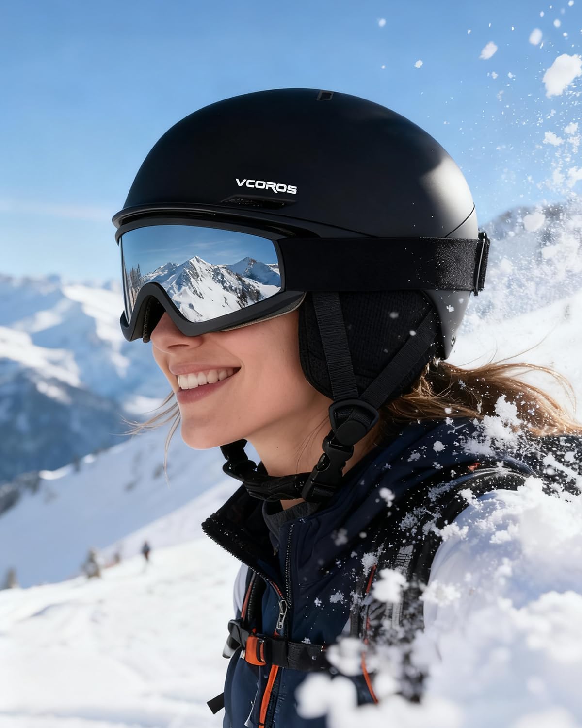 VCOROS Adult Ski Helmet with OTG Goggles Set, Lightweight DXH-815 Snow Sport Helmet for Men and Women, Durable ABS+PC Shell, Shockproof/Windproof Snowboard Helmet for Skiing Snowboarding Snowmobile