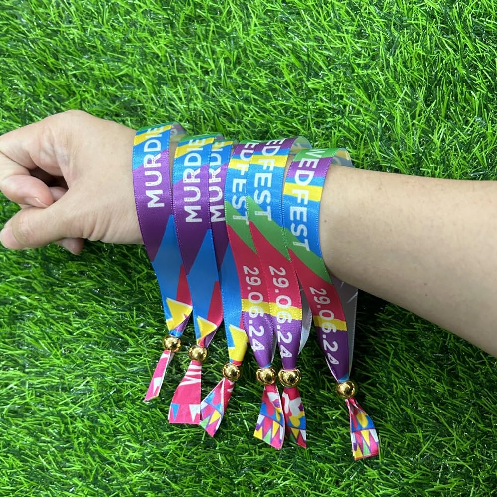 Bracelets En Tissu Personnalisables 1-1000 Pièces - Texte, Logo - Pour Événements, Mariages, Festivals - 6