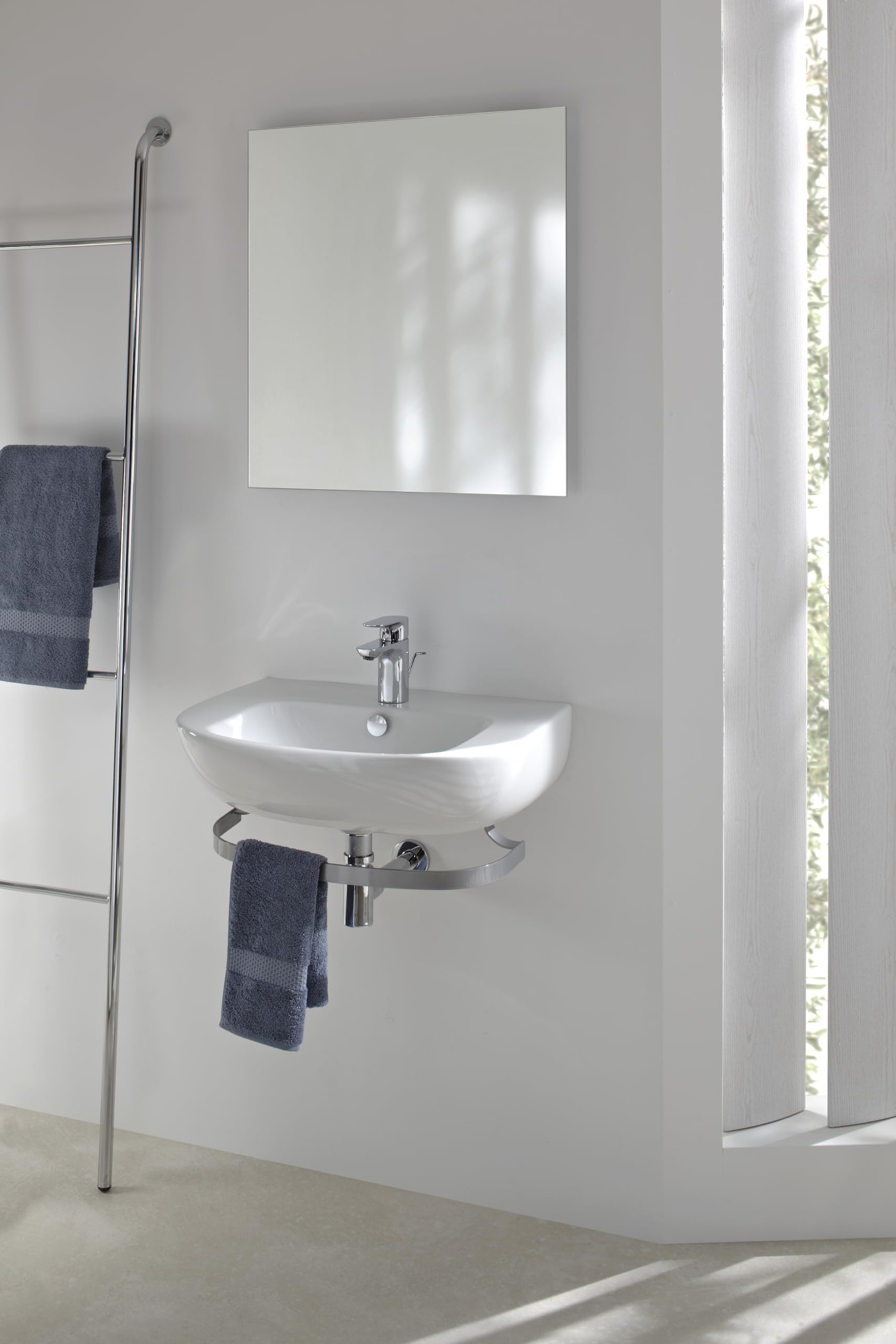 JACOB DELAFON Lavabo cerámico compacto para baño Medidas 60x44 cm Fácil limpieza y gran confort de uso Color Blanco Odéon Up E4700-00