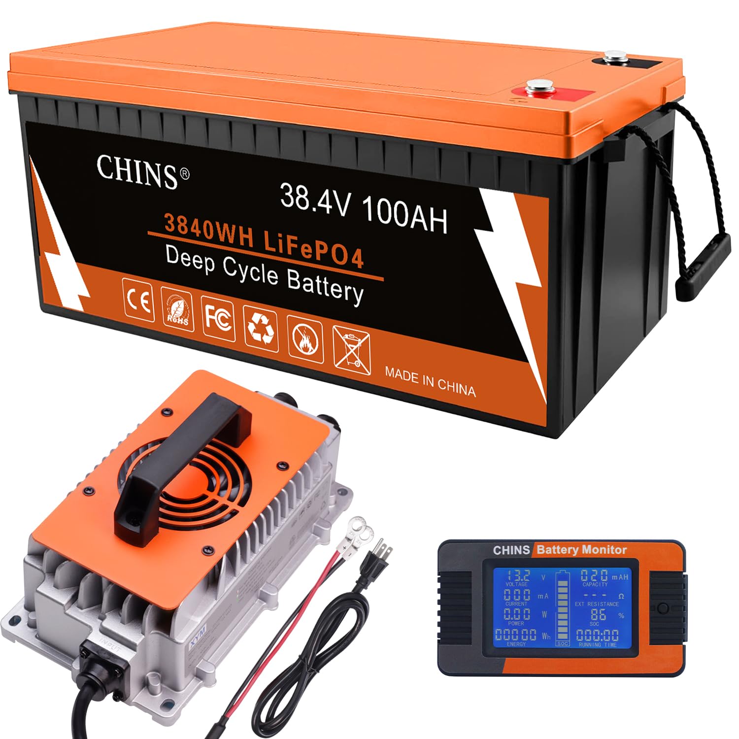 CHINS Smart 36V 100AH LiFePO4 Battery