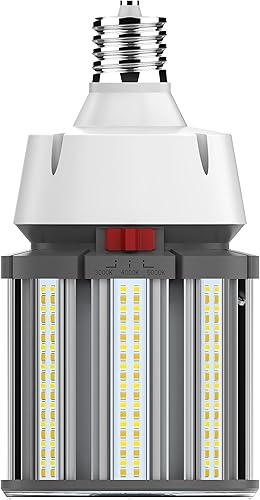Miniatura 1 de Satco S23167 Hi-Pro - Lámpara LED de repuesto HID de alto voltaje, CCT seleccionable 3000K/4000K/5000K, 80 vatios (277V-480V), transparente