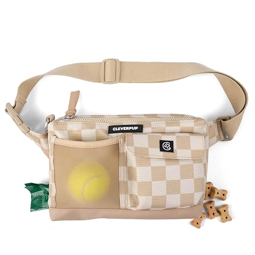 Cleverpup Walk and Train 2-in-1 Dog Walking Bag, Checkerboard