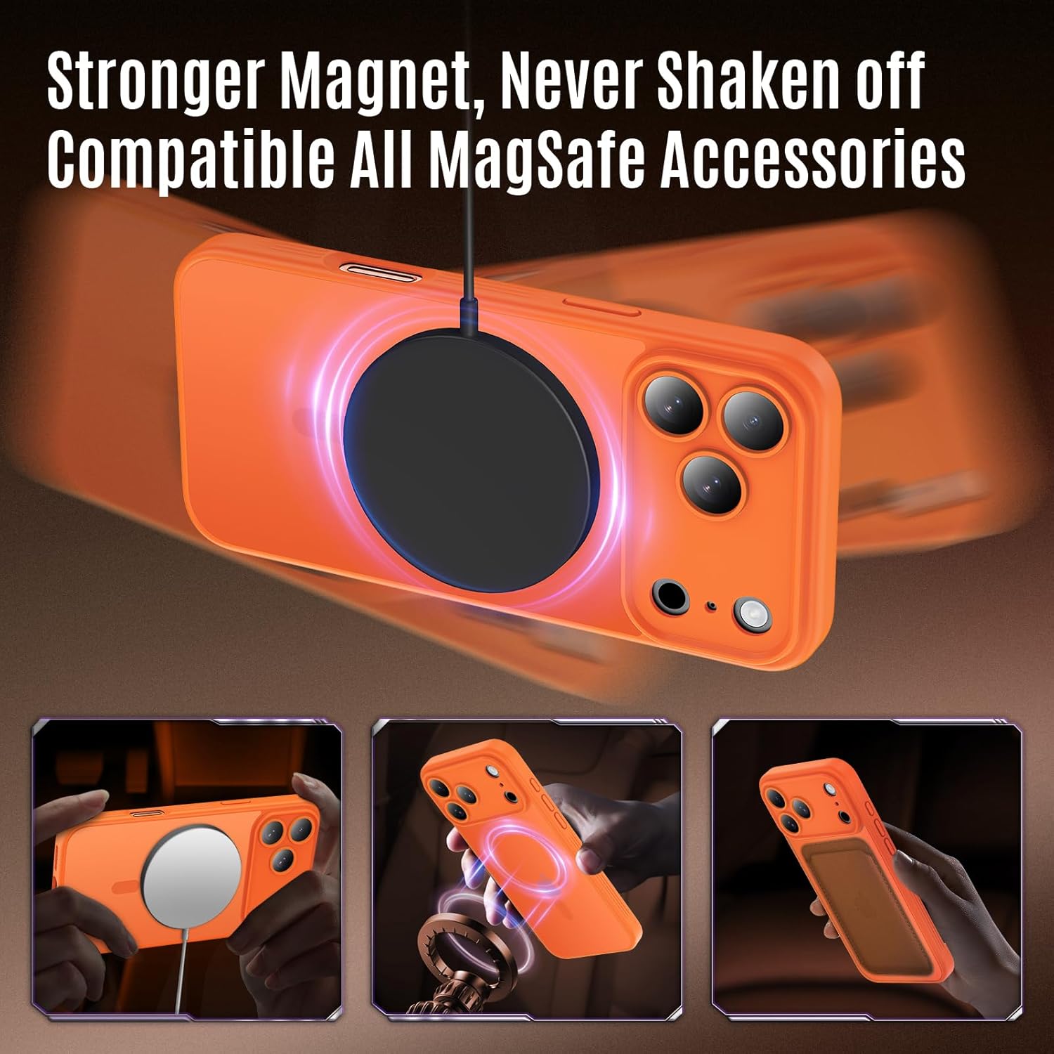 Designed for iPhone 17 Pro Max Case, Compatible with MagSafe, [Camera Protection] [15FT Military Drop Protection] Shockproof Translucent Matte Anti-Slip Phone Case, 6.9", Cosmic Orange