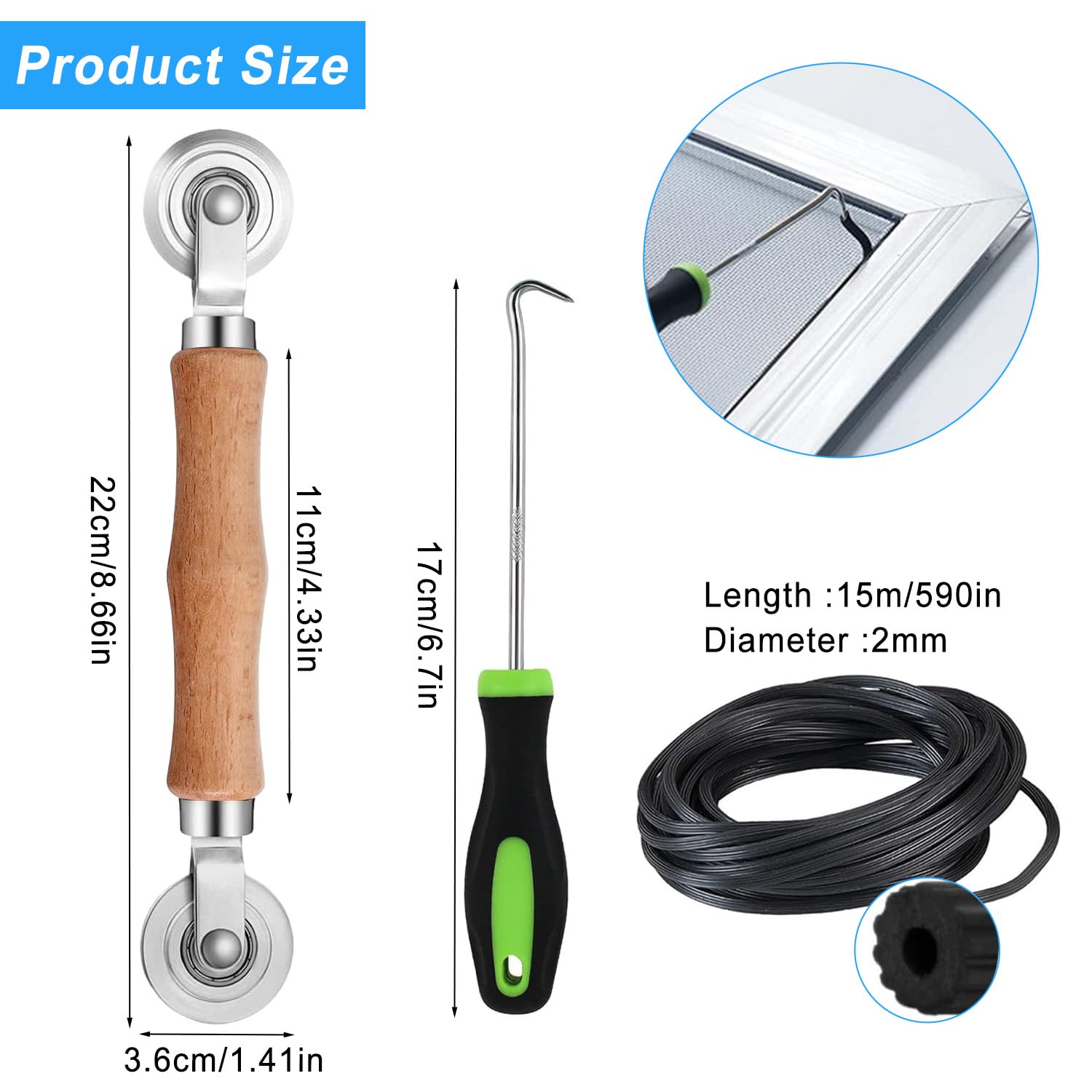 Kit 4 Attrezzi Per Zanzariere A Rullo - Riparazione E Sostituzione Facile - Foto 5