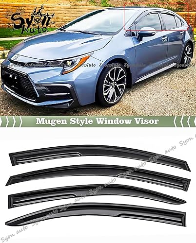 Miniatura 2 de Compatible con 2020 + Toyota Corolla Sedan JDM 3D Mugen estilo visera de ventana de ventilación de protección contra lluvia