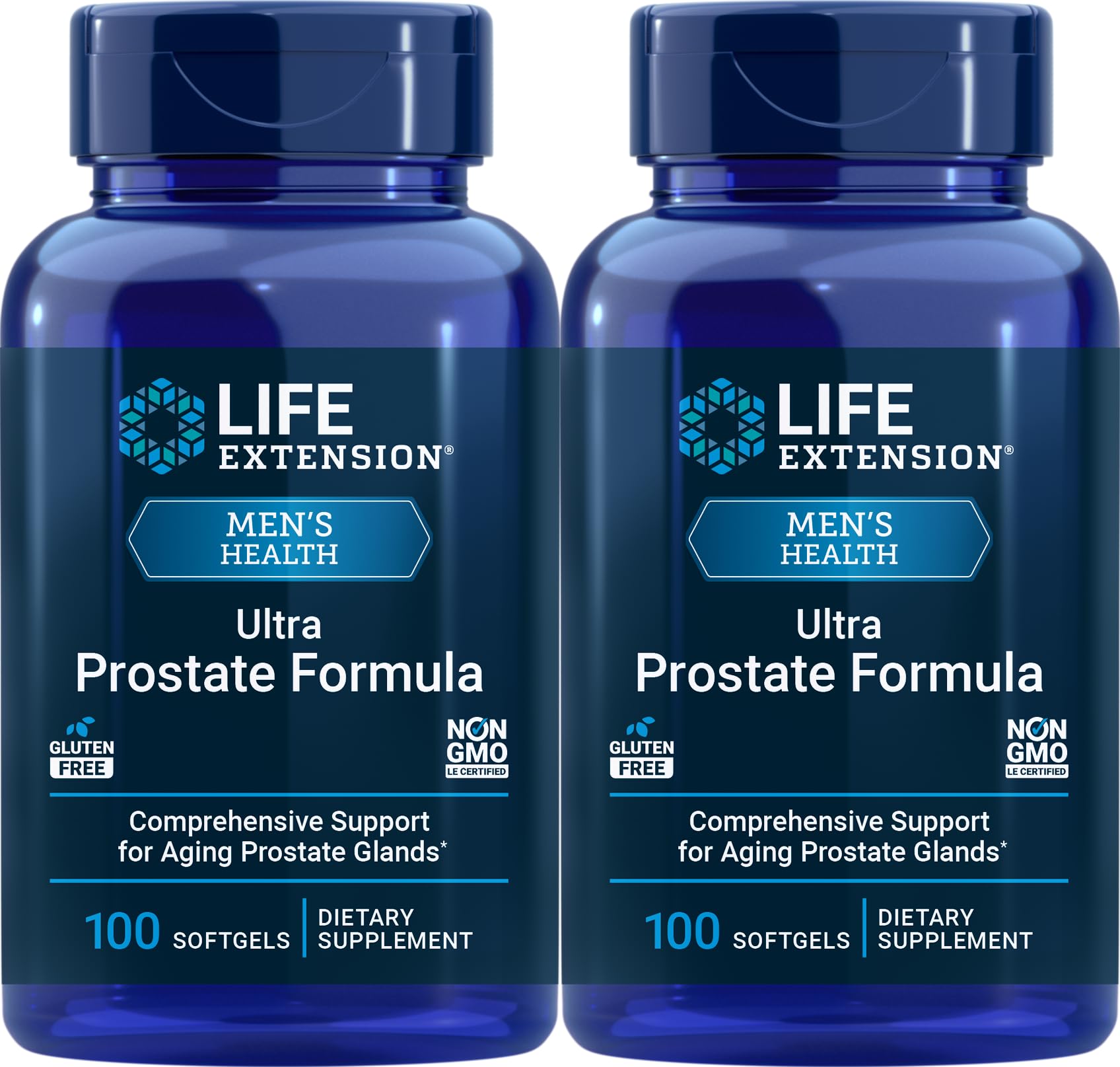 Life Extension Ultra Prostate Formula 100 Softgels Pack of 2 - Natural Supplement for Men