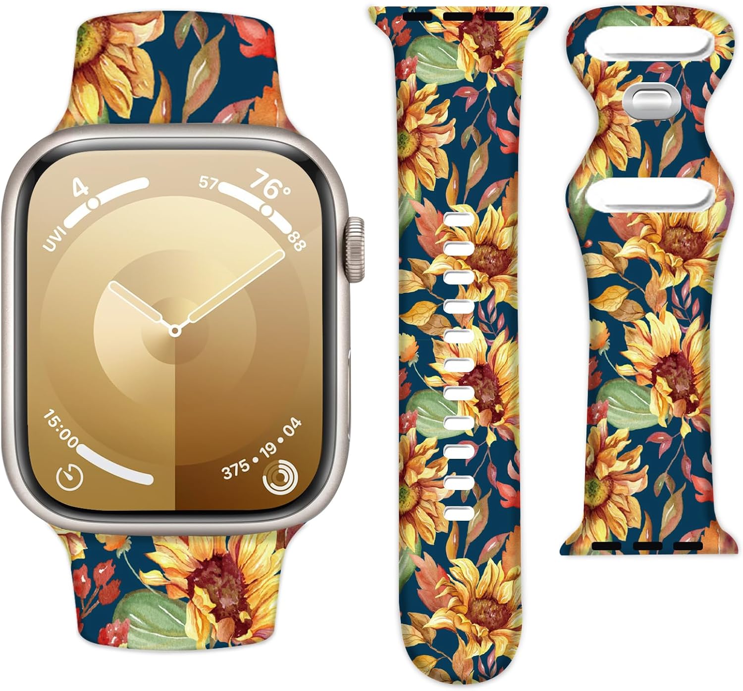 Sport Silicone Band Compatible with Apple Watch Bands 41mm 40mm 38mm Women Men,Soft Wristband Waterproof Replacement Sport Strap for iWatch Bands Series 10 9 8 7 6 5 4 3 2 1 SE Ultra