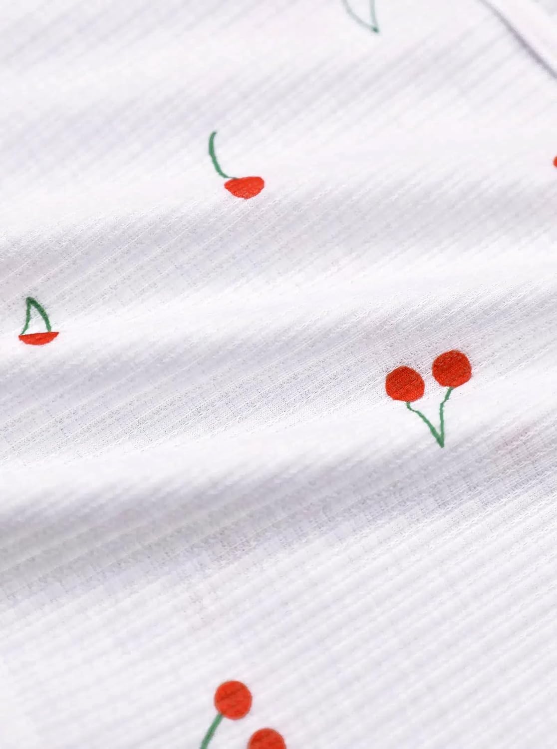 Hilinker Womens Graphic Print Ribbed PJ Set Crop Cami Tops and Shorts Cute Pajamas Set - Image 7