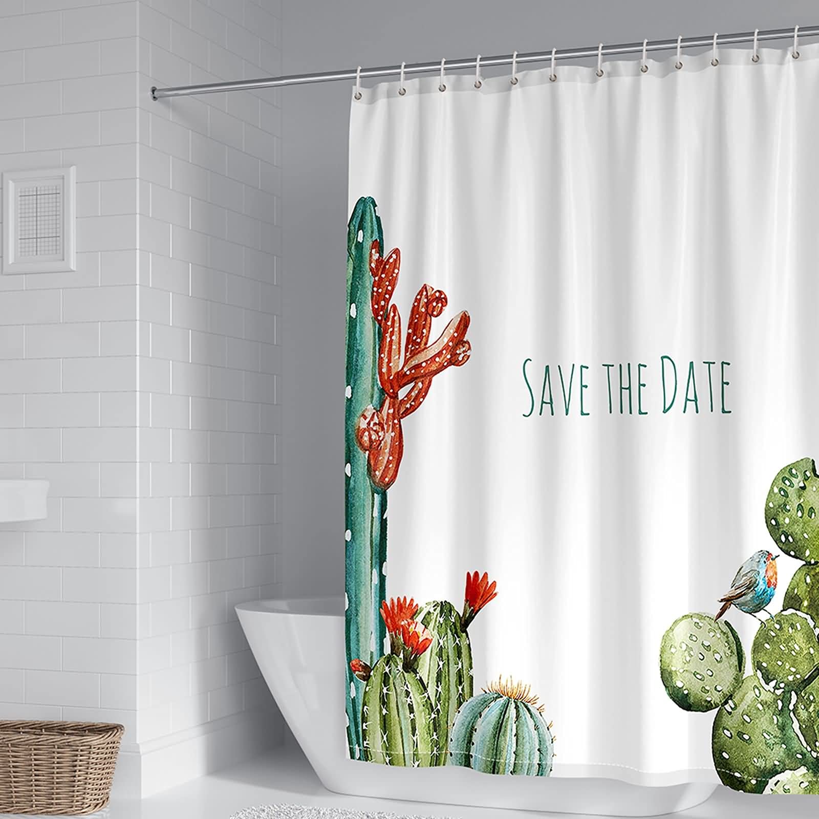 Rideau de douche salle de bain en tissu étanche imperméable imprimé 165x200