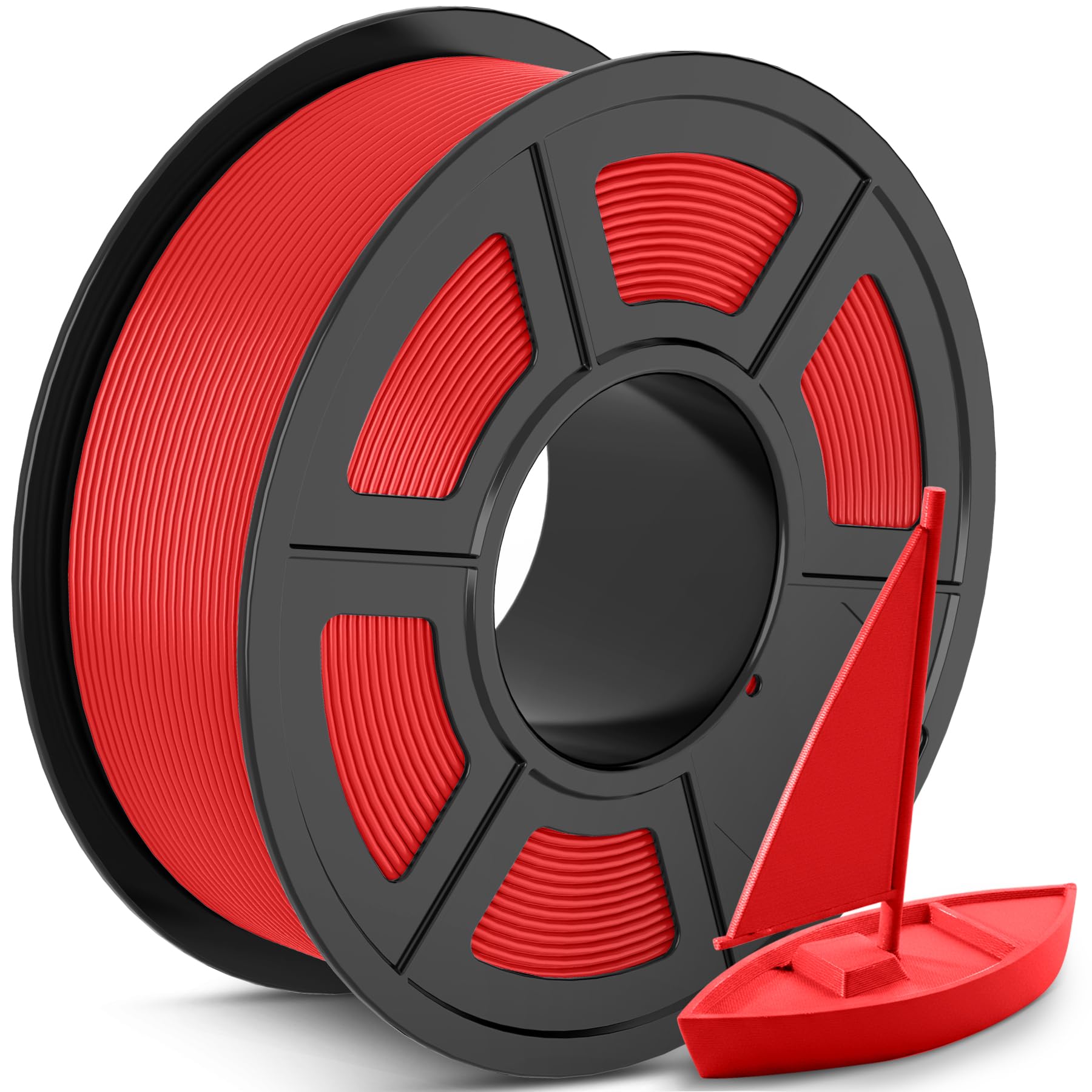 TECBEARS PLA+ Filament 1.75mm Rot 1KG, PLA Plus 3D Drucker Filament, Hohe Zähigkeit und Präzision, Neatly Wound, Maßgenauigkeit +/- 0,02 mm