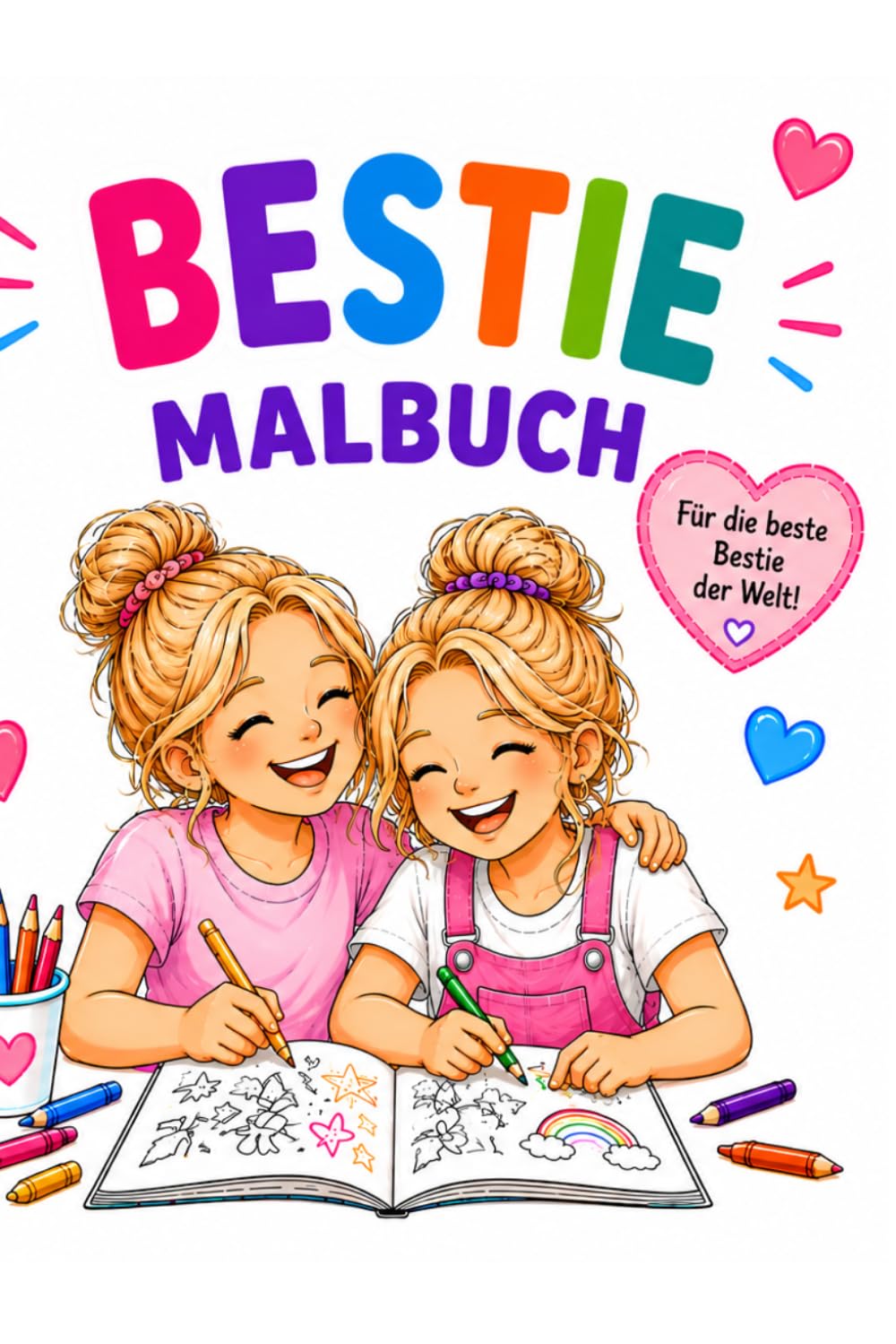 Beste Freundin Bestie - Malbuch: Ein interaktives teils farbiges Malbuch für die beste Freundin der Welt - einzigartiges Geschenk