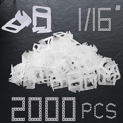 Clips de sistema de nivelación de azulejos de 116 pulgadas, clips niveladores de azulejos de 116 pulgadas, 2000 unidades, espaciadores niveladores