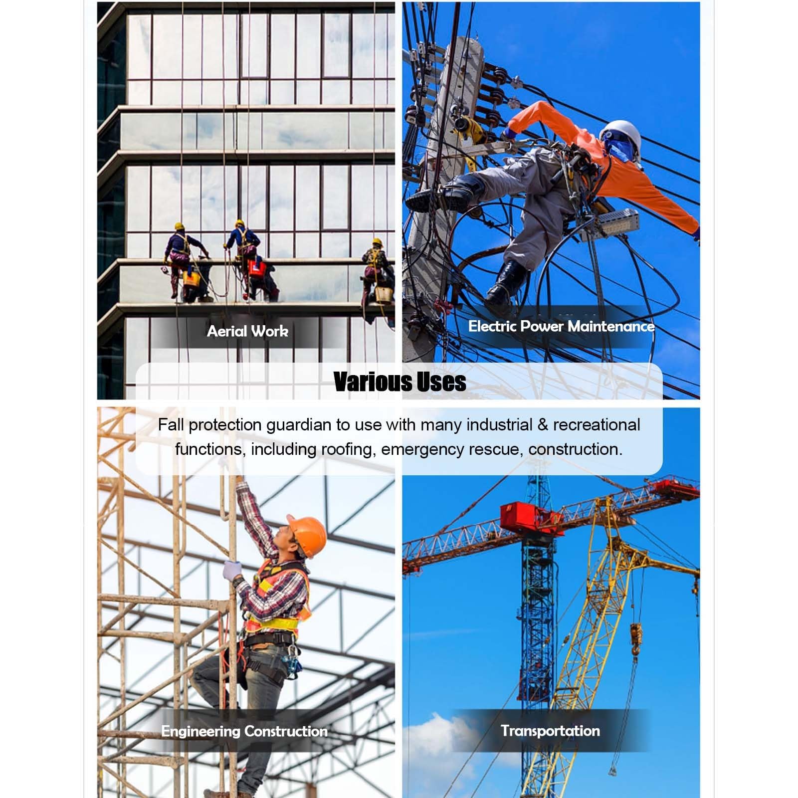 Kit de protección contra caídas de alta resistencia con trípode de emergencia para trabajos aéreos y en espacios confinados, capacidad de 1200/1800/2500 libras, incluye cabrestante de elevación y