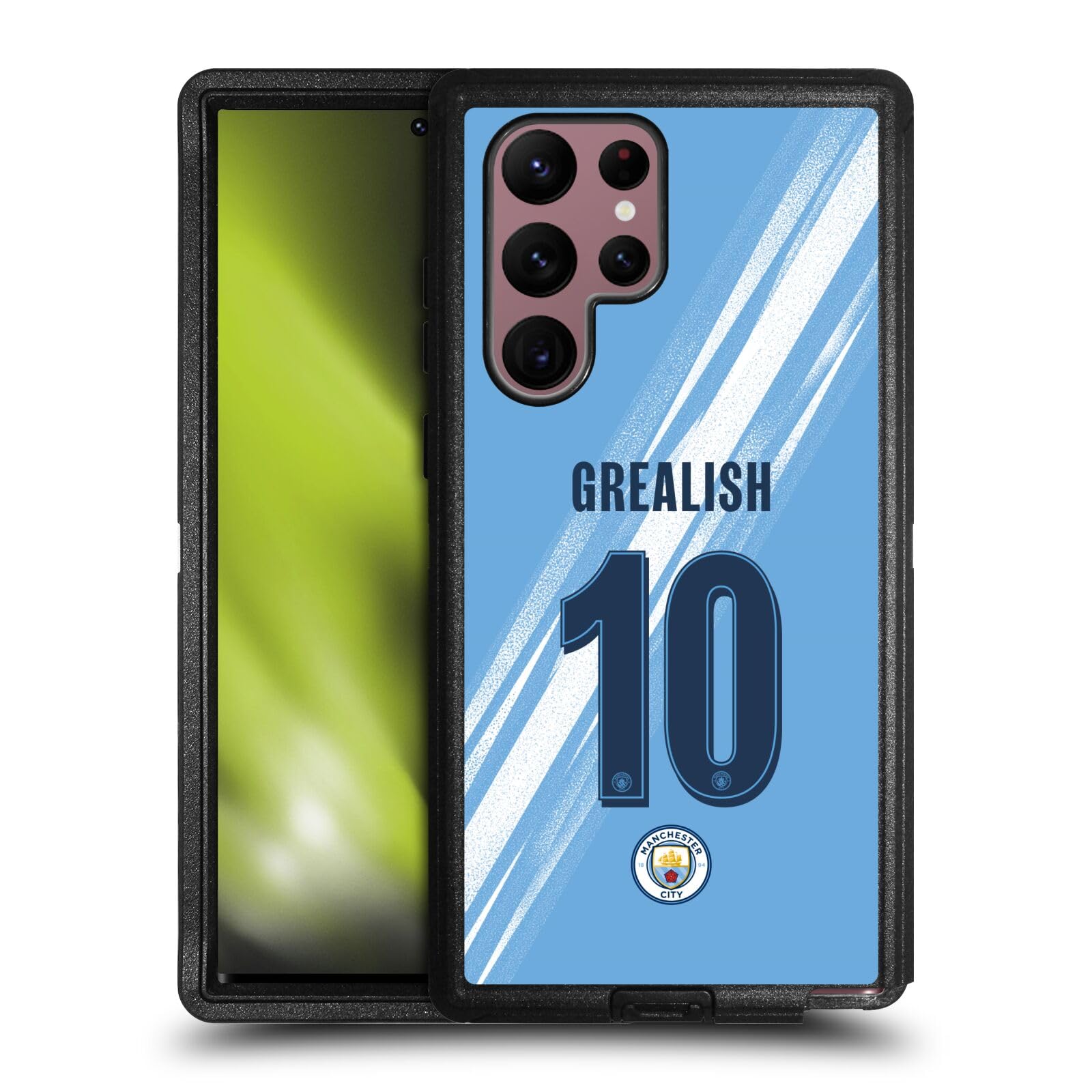 Head Case Designs Officially Licensed Manchester City Man City FC Jack Grealish 2025/26 Players Home Kit Ultra-Armoured Shockproof Case [Military Grade] Compatible With Samsung Galaxy S22 Ultra 5G