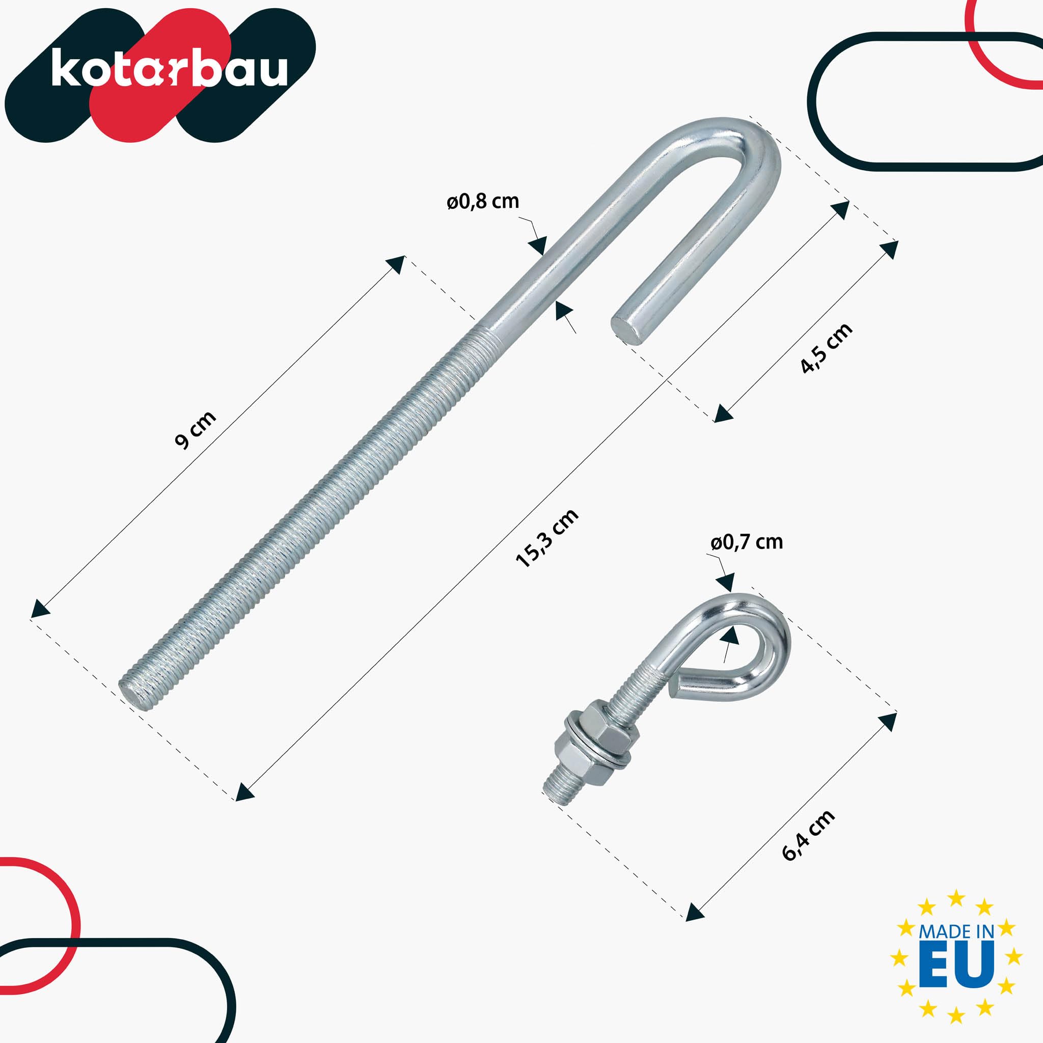 KOTARBAU® Tiranti per Filo Acciaio M8, Tenditore Cavo Acciaio Zincato