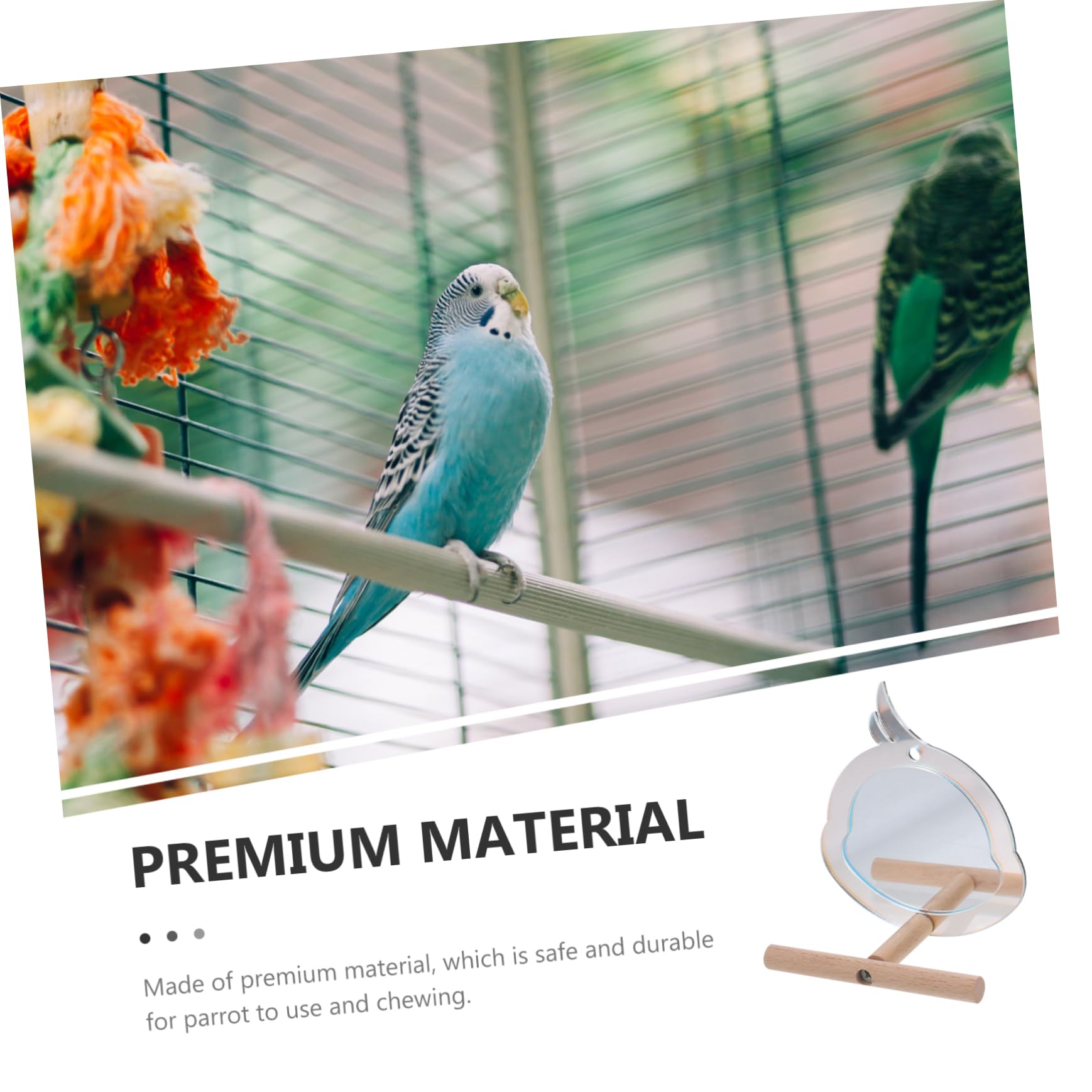 BESPORTBLE 5piezas Perch Espejo para Aves Soporte para Entrenamiento De Periquitos y Loros Juguete Interactivo y Decorativo para Jaula De Aves