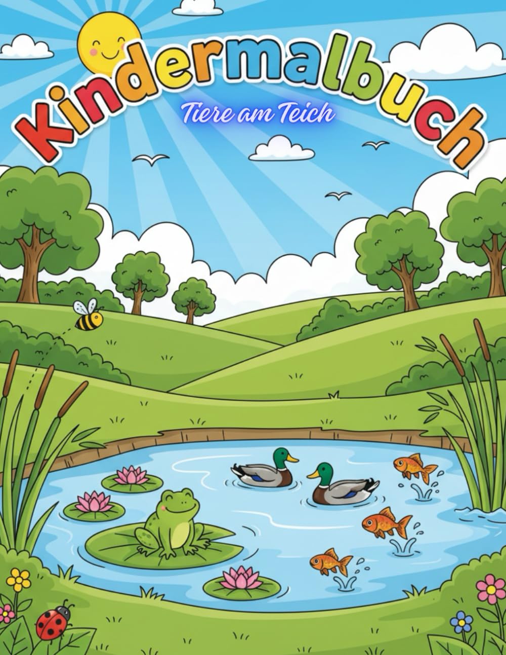 Kindermalbuch – Tiere am Teich: 25 Ausmalmotive für Kinder ab 3 Jahren