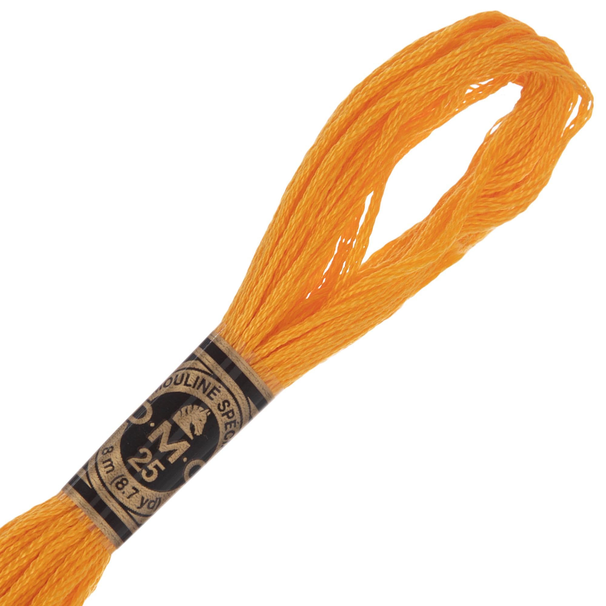 Hobby Lobby DMC Cotton Embroidery Floss - 742 Light Tangerine, Set of 12