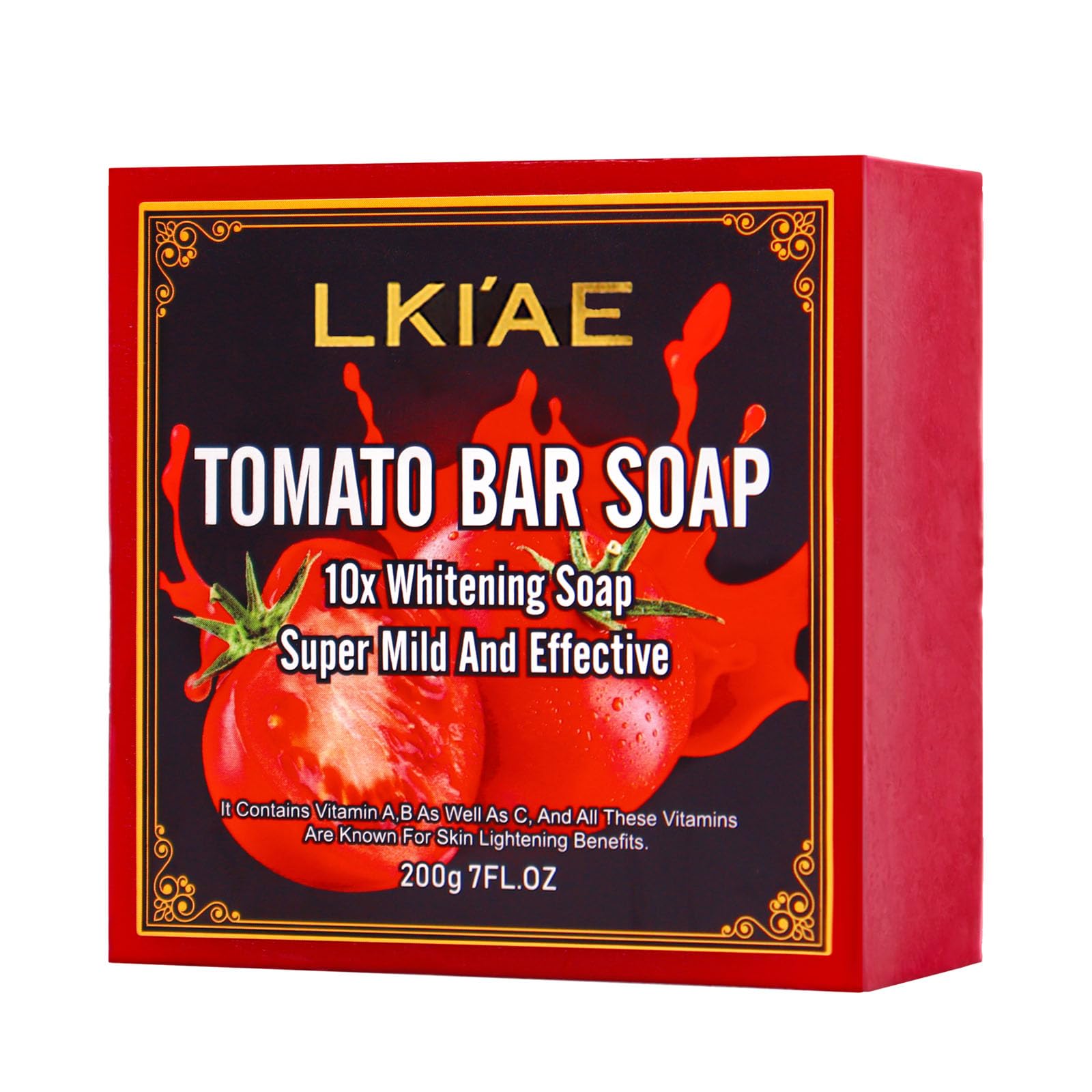 LKIAE Natural Tomato Whitening Soap Bar, Deep Clean Skin And Make-Up Residue, Oil Control, Brightening