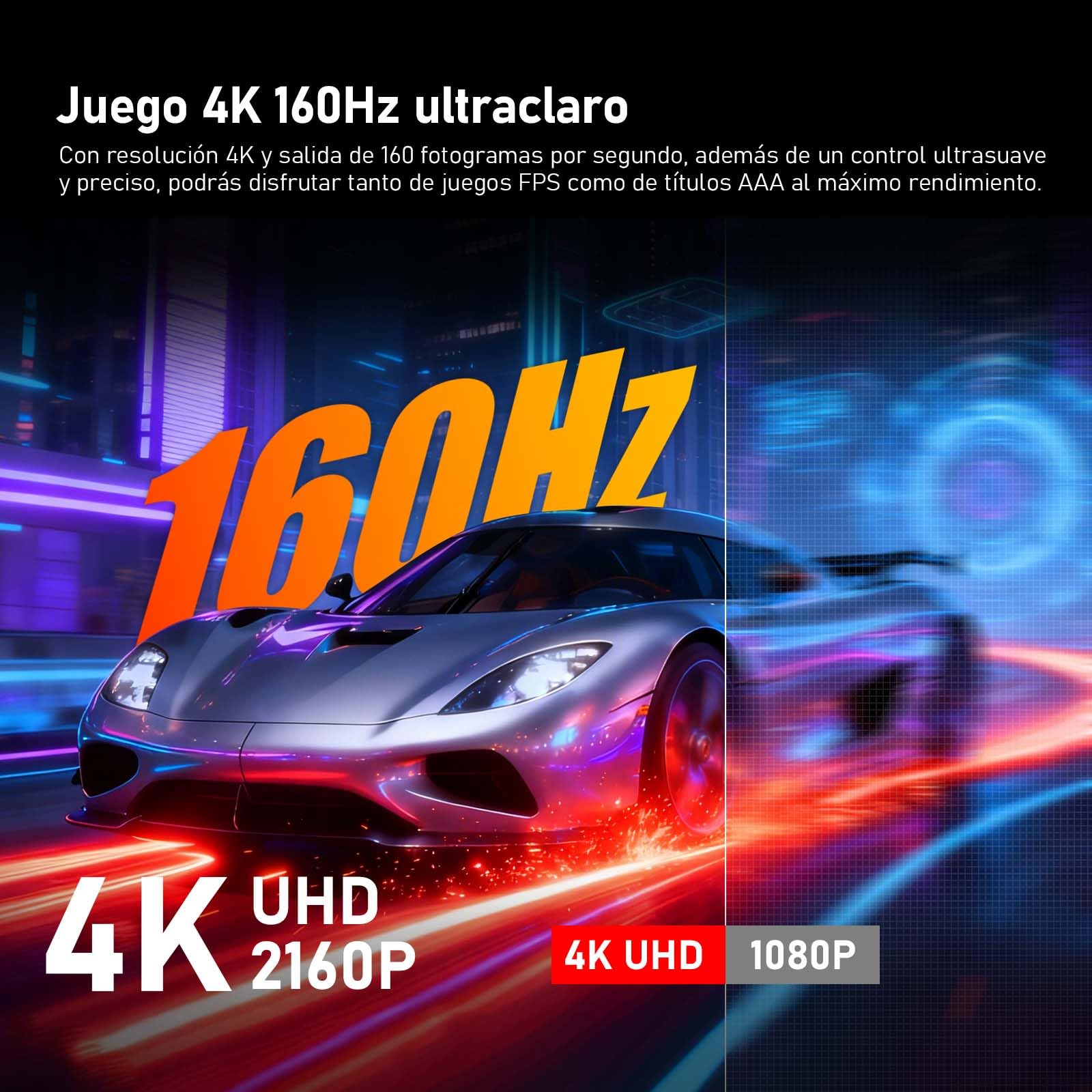 Gawfolk Schermo per PC Curva 32 Pollici 4K UHD 1500R, Monitor di Gioco 160Hz