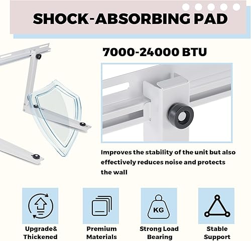 Miniatura 3 de KUAFU Mini-Split Soporte de montaje en pared para bombas de calor universales sin conductos de aire acondicionado de 7000-24000 BTU, soporte de