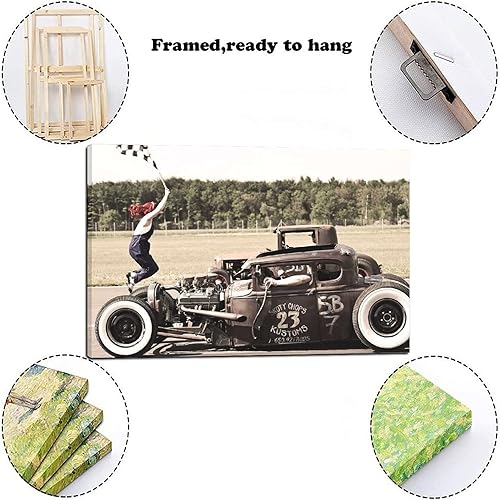 Miniatura 2 de Póster de carreras de Hot Rod Drag Racing, lienzo decorativo para pared, para sala de estar, dormitorio, decoración del hogar, impresiones de 20 x