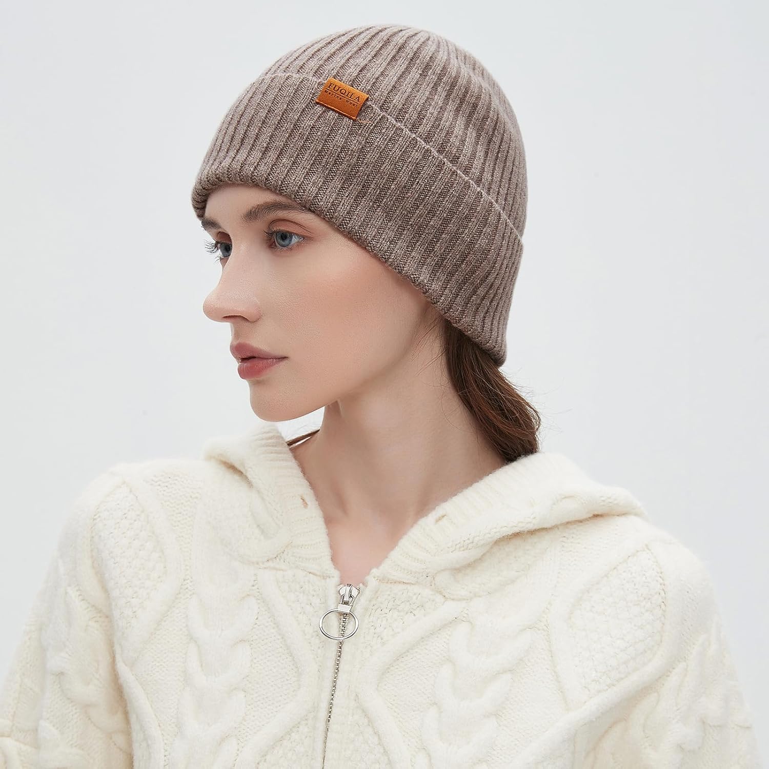 100% Merino Wool Cuff Beanie Hat, Unisex Warm Winter Caps Soft, Breathable & Cozy Stretchy Knitted Cuffed Cap - Image 6