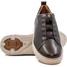 PEGADA Mens Genuine Leather Casual Sneakers, Brown Low-Top, Memory Foam Comfort, Modern Style, Slip-On Athletic Shoes, Model 111921