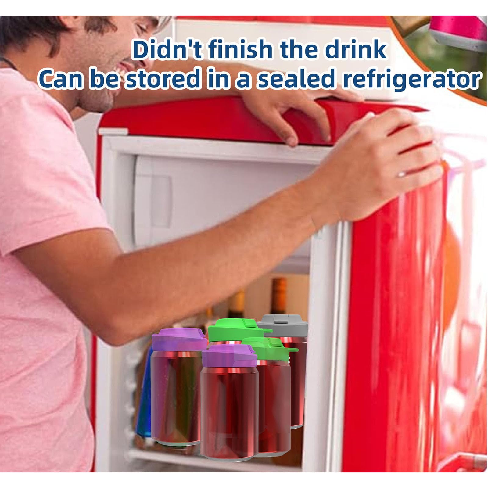 SDXCJY Silikon Deckel Mit Strohhalm 4er Set - Auslaufsicher Für 5,4cm Dosen, BPA-frei