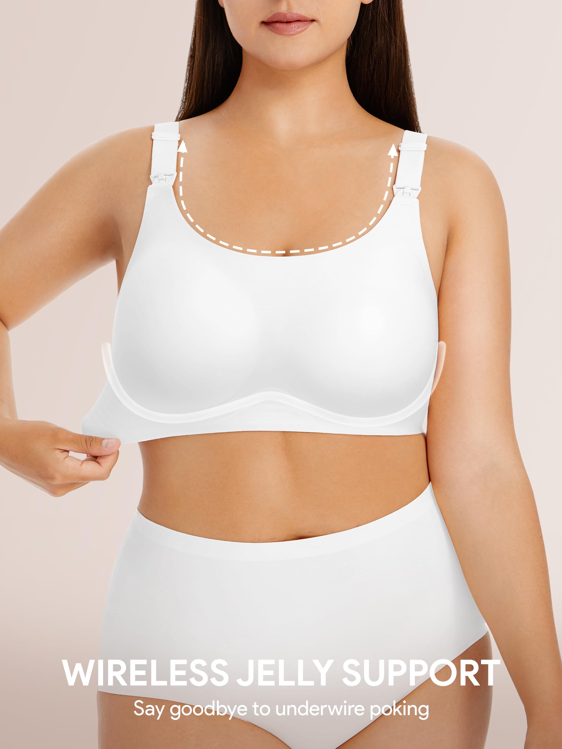 Angelhood Brasier de lactancia sin costuras para mujer, sin varillas, cobertura completa, brasier de lactancia con extensor extra