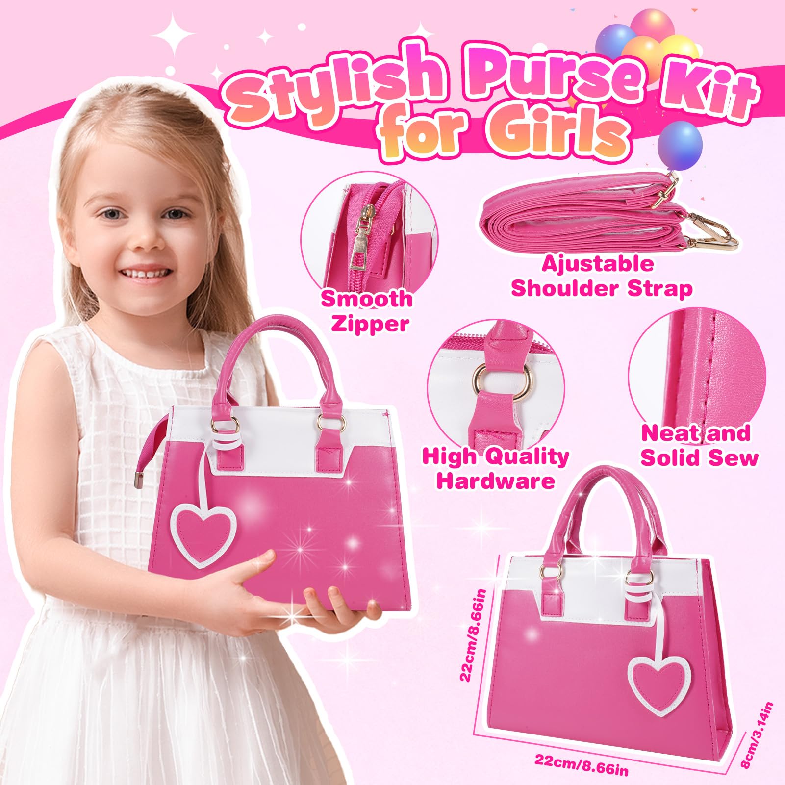 Spielzeug Ab 3 Jahre Mädchen Geschenk 3-12 Jahre, Pretend Play Kinderschminke Set Enthalten Handtasche, Wallet, Vorgeben Spielen Phone, Car Keyfob Schlüssel und Mehr