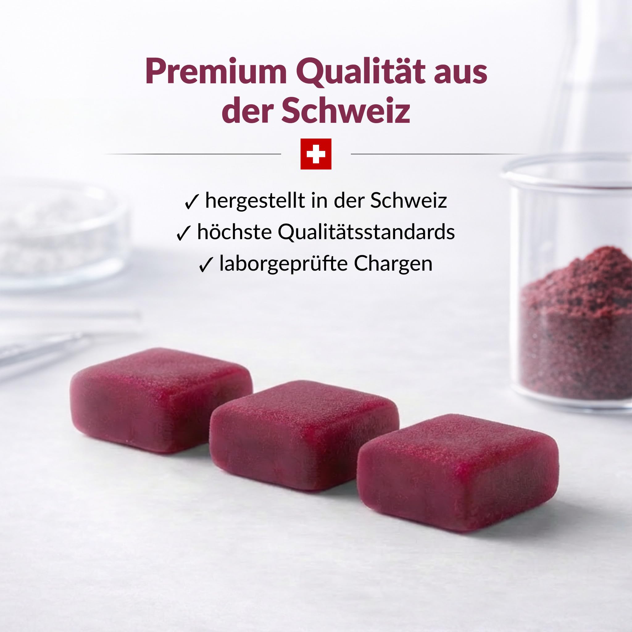 Rote Power [120 Stück] - Rote-Bete-Dragee mit Vitamin B1 für eine normale Herzfunktion*. Laborgeprüft, vegan, gluten- und laktosefrei. Mit fruchtigem Açaí-Geschmack - Made in Switzerland