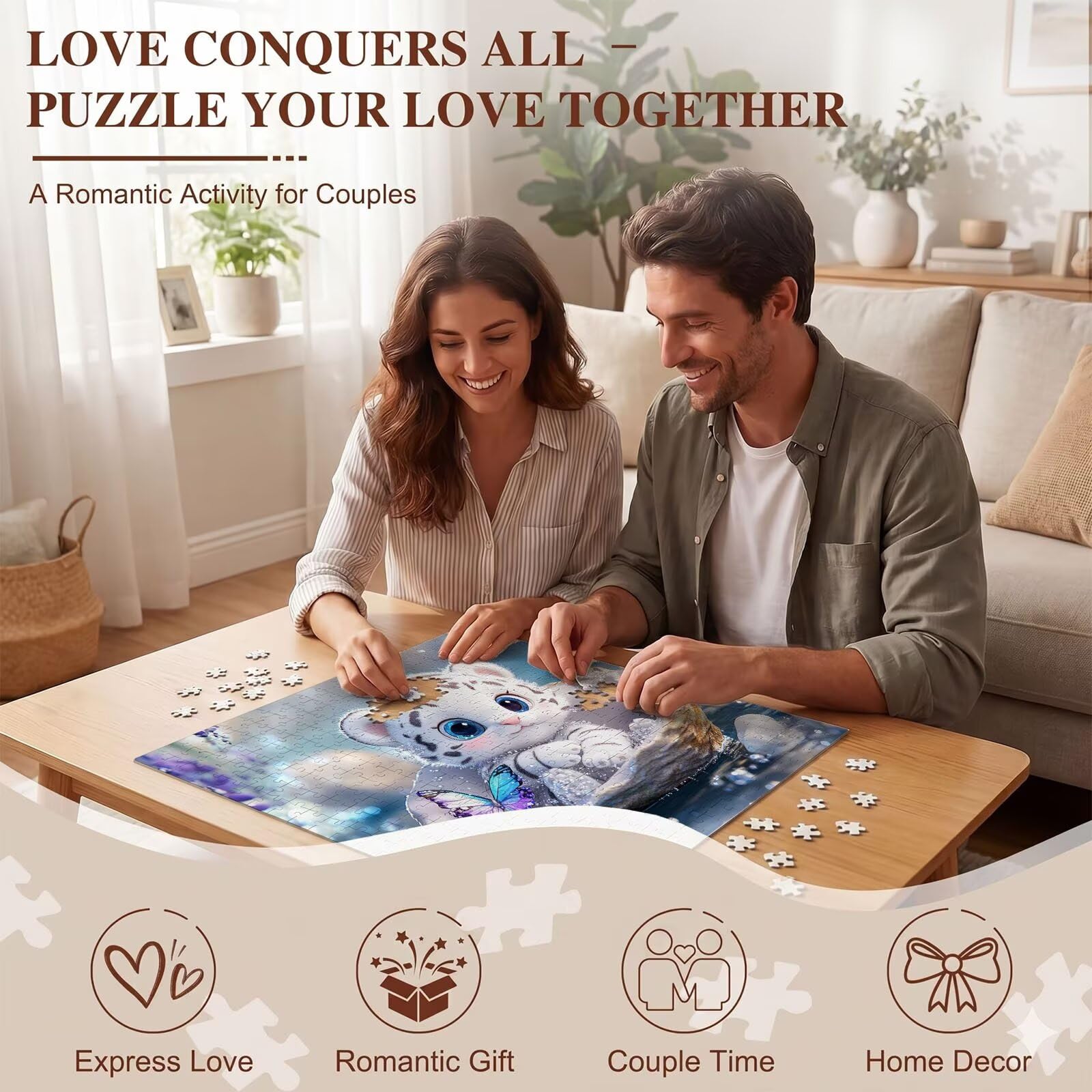 tigre Carino-2 Puzzle 6000 Pezzi per Adulti, Puzzle in Legno - Collezione Classica con Poster Incluso - Sfida di Concentrazione e Passatempo Antistress, Gioco per Famiglia, 179 x 105 cm f0-617