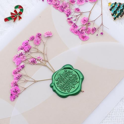 Miniatura 4 de SWANGSA 90 calcomanías de sello de cera de Feliz Navidad, color rojo, dorado, verde, invitación de fiesta de Navidad, calcomanías de sellado de