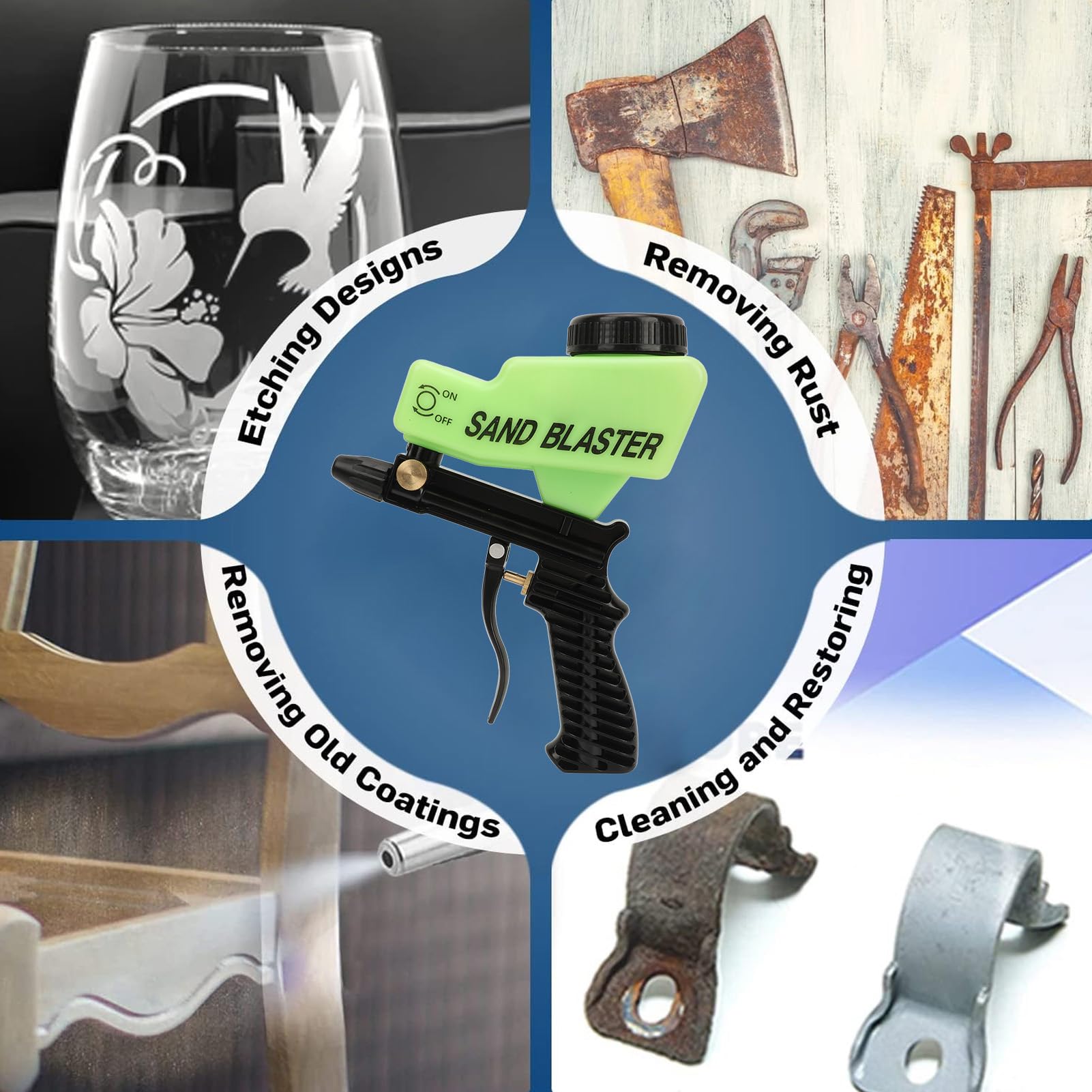 Air Sand Blaster AdjustableControl Sandblaster for Cleaning, Etching, Polishing