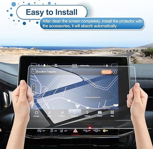 Miniatura 6 de Coleya Protector de pantalla de brújula 2022 2023 2024 para Jeep Compass (Latitude LuxLimitedTrailhawkHigh Altitude) Pantalla táctil de 10.1