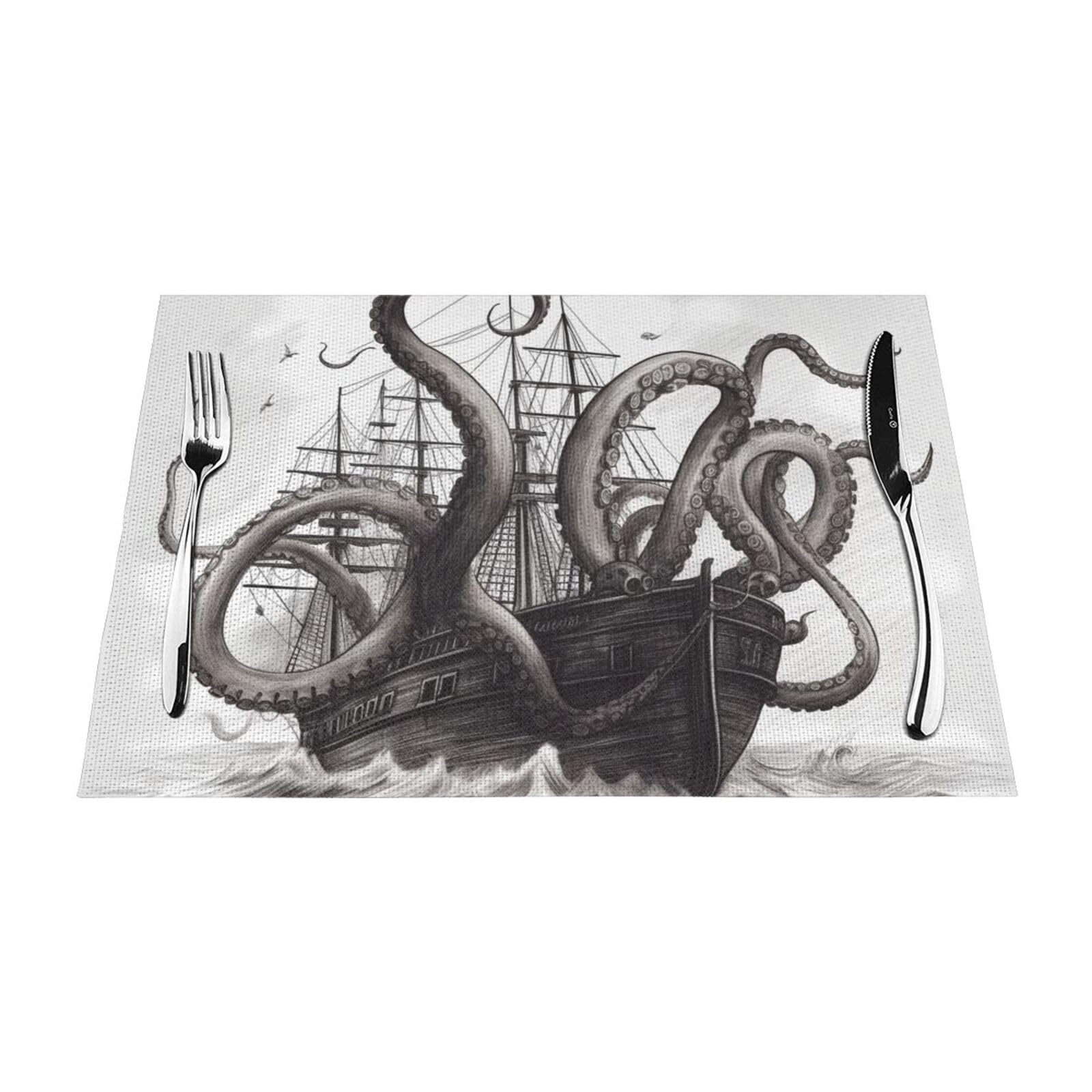 Sets de table antidérapants et résistants à la chaleur lot de 4 PVC tissé noir