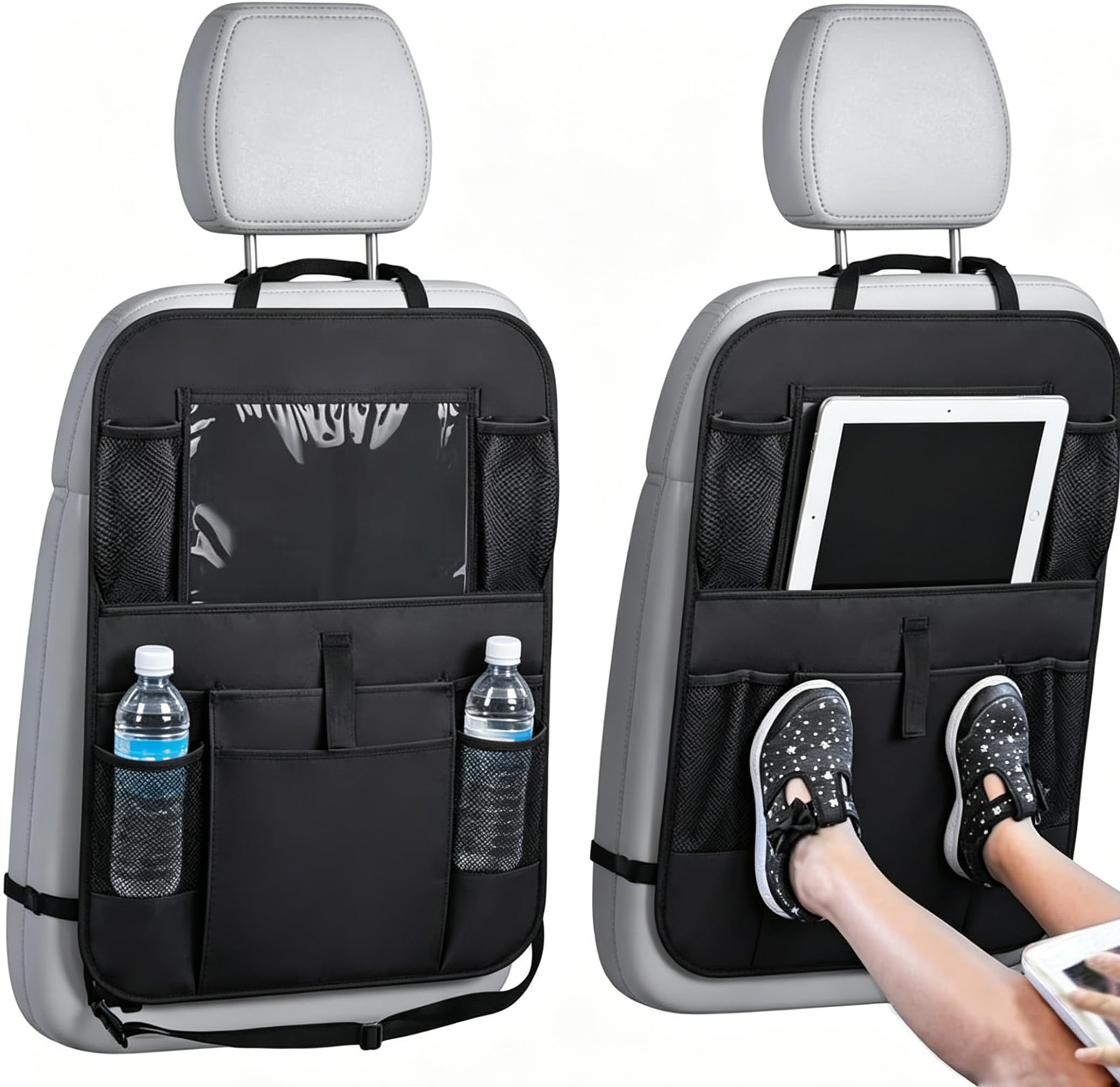 Bavooty Protector para Respaldos para Niños,Protector Asiento Coche Respaldo,Impermeable Trasero Coche Oxford Kick Mats Protección Fundas,Alfombrilla Antipatadas para Niños Viajan y Juegan (B)