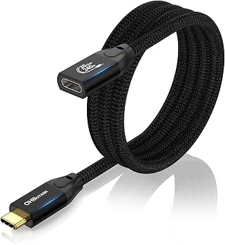 USB C Extension Cable 1 m 20 Gpbs Data Cable 3.2 Gen2 x 2 240 W PD3.1 Fast Charge Male to Female 4K @ 60 Hz Video Transfer Compatible with S22/S21/S20 MacBook Pro iPad
