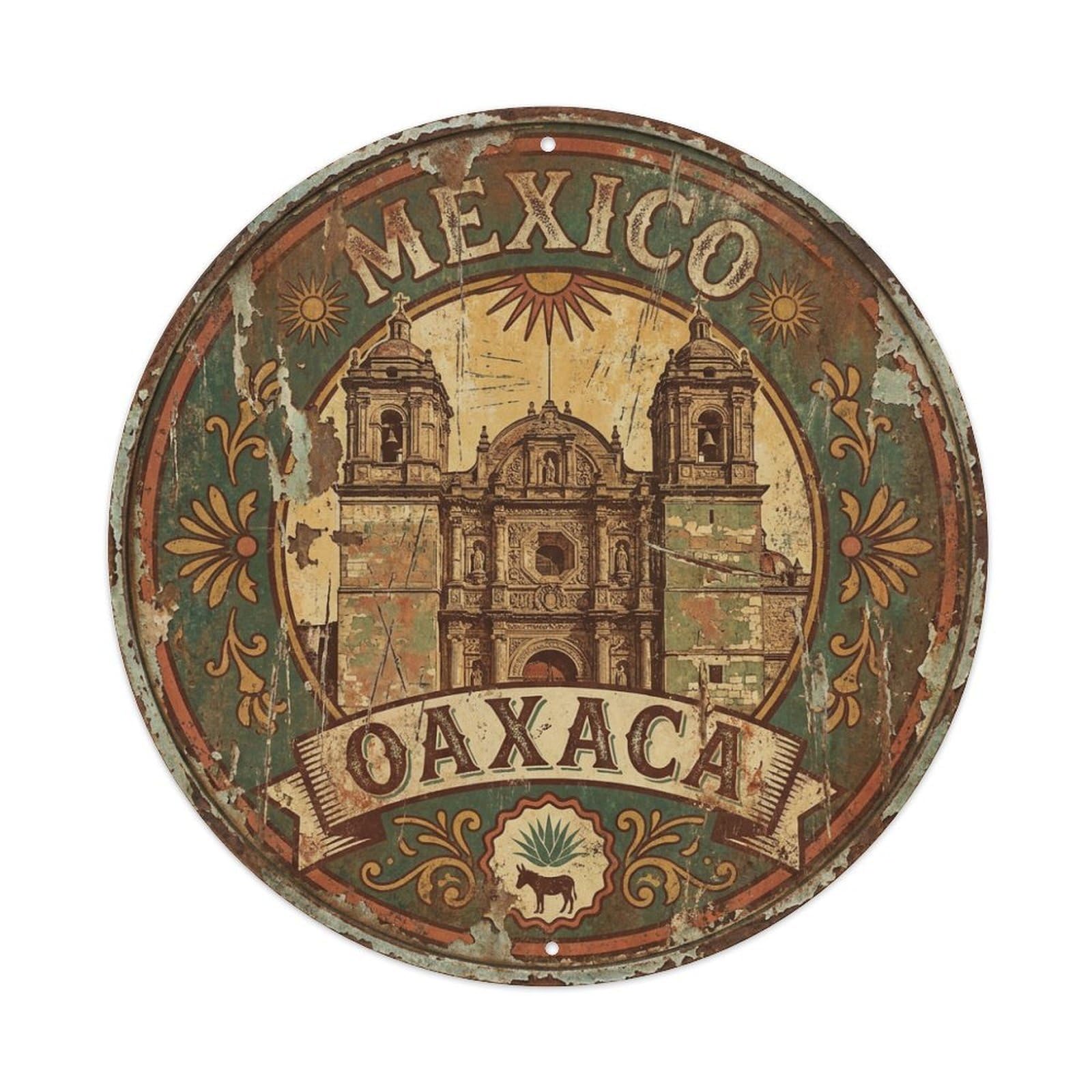Tgrcjimh Style Metal Tin Sign Mexico Retro Travel Oaxaca