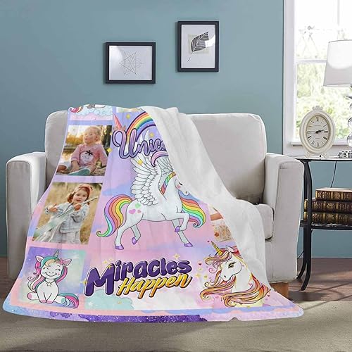 Miniatura 3 de D-Story Manta personalizada con foto para niñas, mantas personalizadas para niños pequeños y adultos, manta personalizada para bebé y adulto