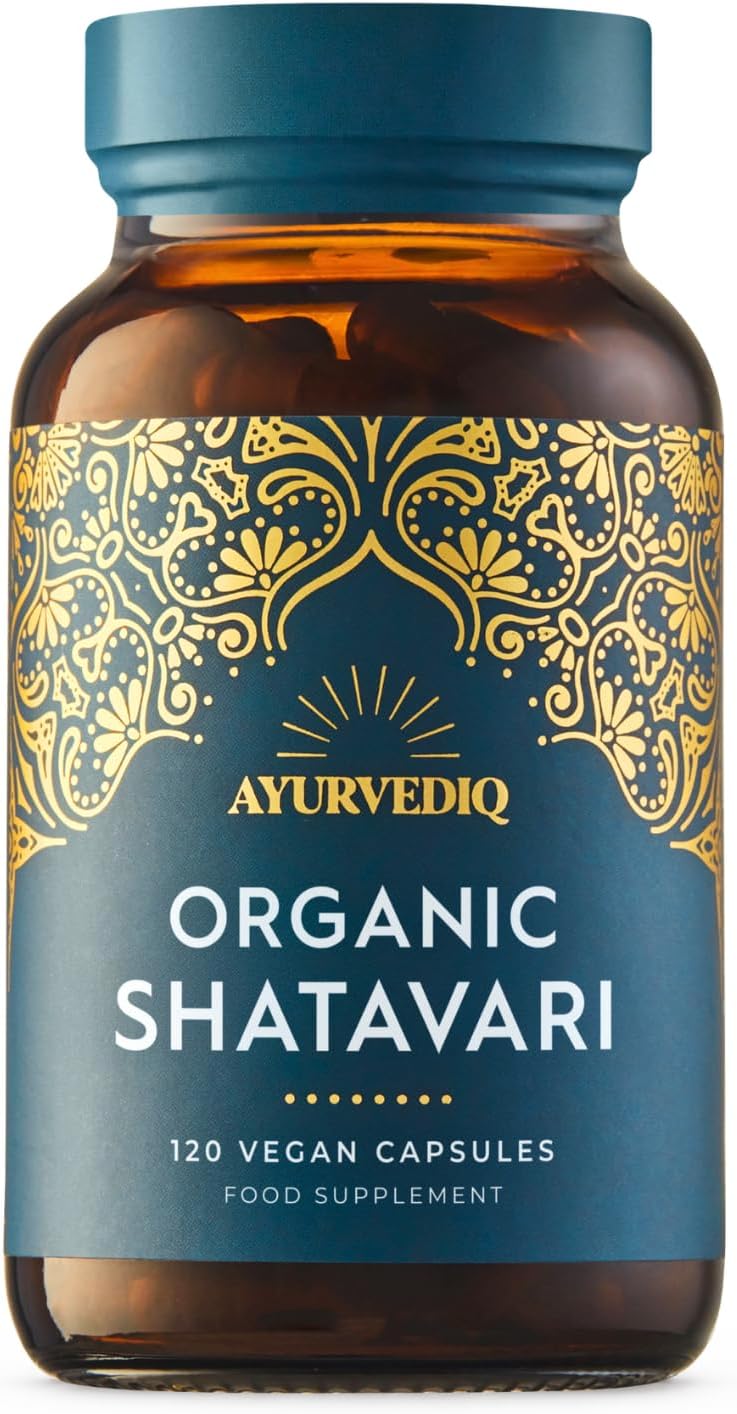 Ayurvediq Organic Shatavari Asparagus Racemosus 500mg, 120 Vegan Capsules