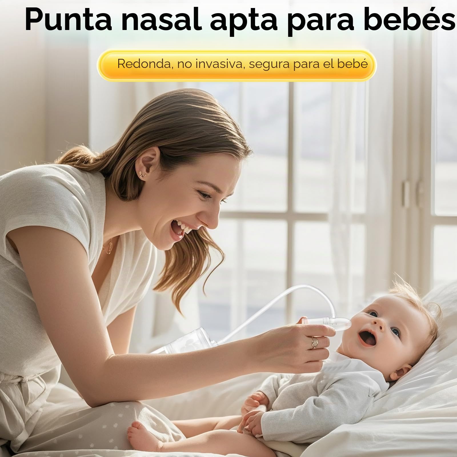 Aspirador nasal para limpieza de nariz de bebés y niños pequeños con bomba de mano y punta no invasiva para una succión rápida y silenciosa, marca compartida con CHIBOJI