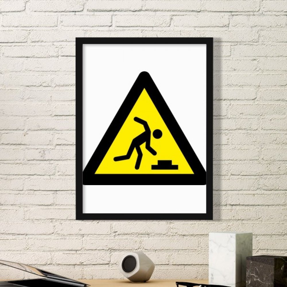 Reproduction peinture triangle avertissement jaune et sticker cadre noir DIYthinker