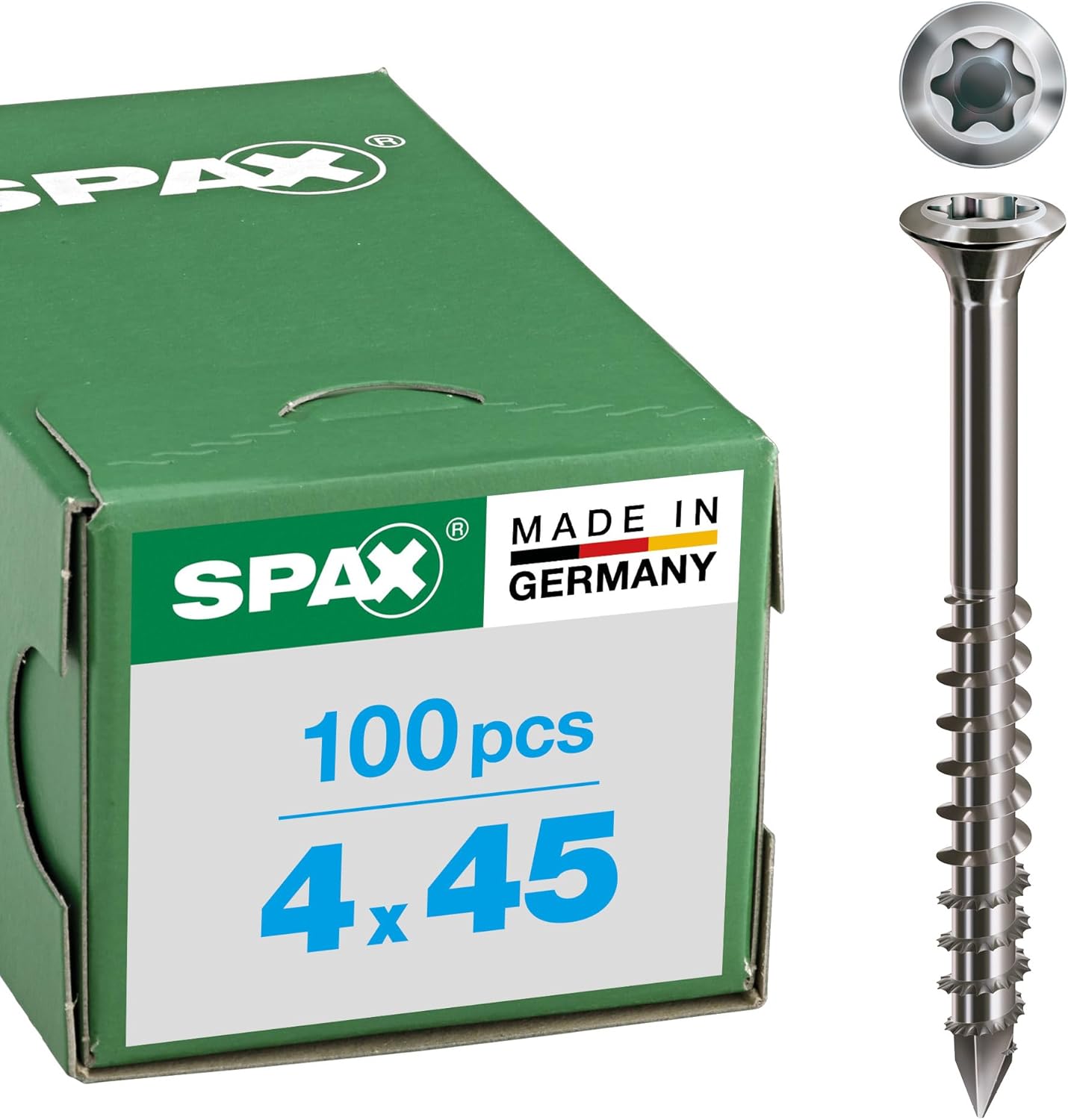 Spax T-Star Plus – Exterior Screw, Small Head, T Cut, Partial Thread, Stainless Steel A2, 1.4567 – 0467000400403, 467000501003