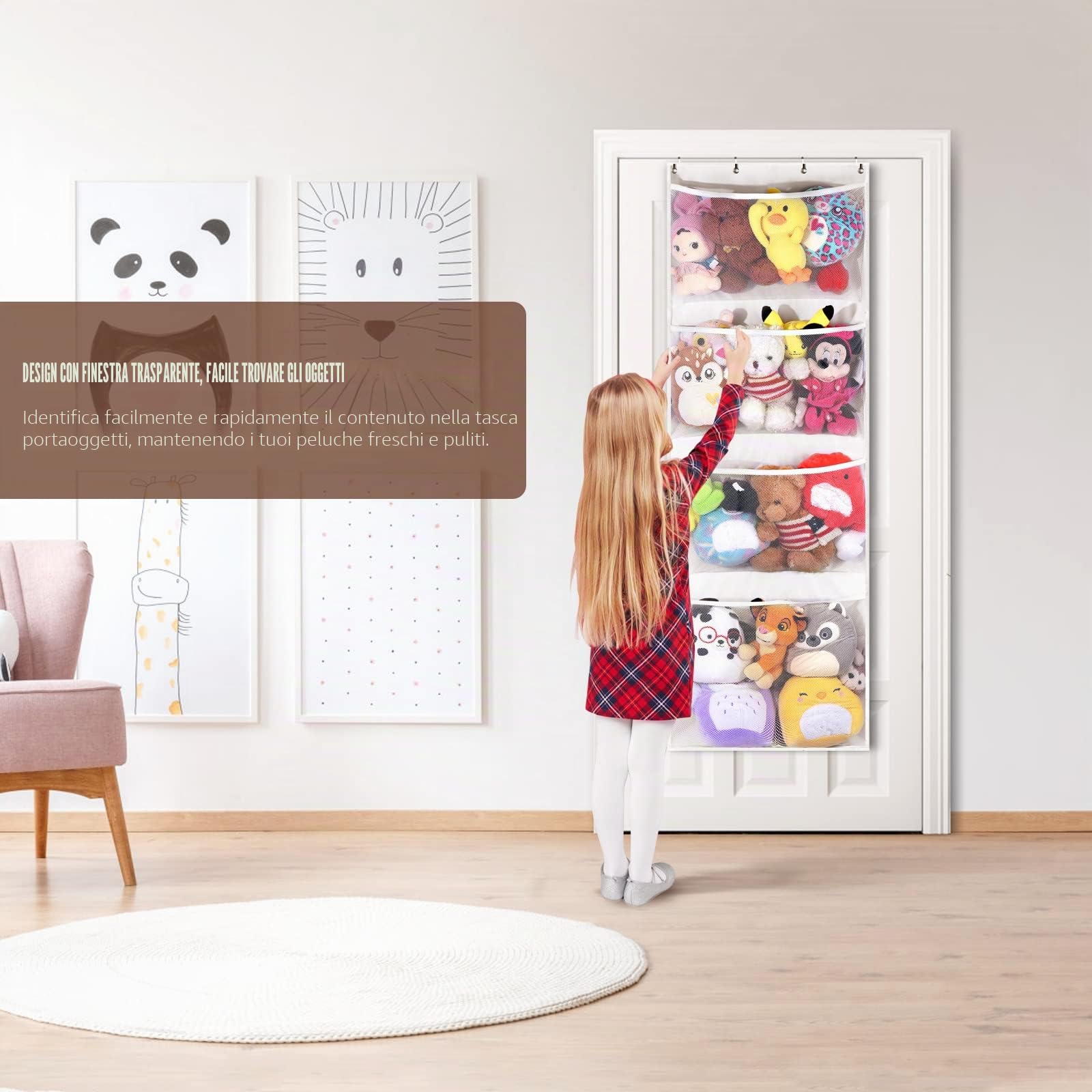 Organizzatore Per Portaoggetti Per Animali Di Peluche Rete Per Animali Di Peluche O Amaca Organizzatore Per Appendere Per Camera Letto Bagno Scuola Materna Camera Dei Bambini Giocattolo Amaca A Rete